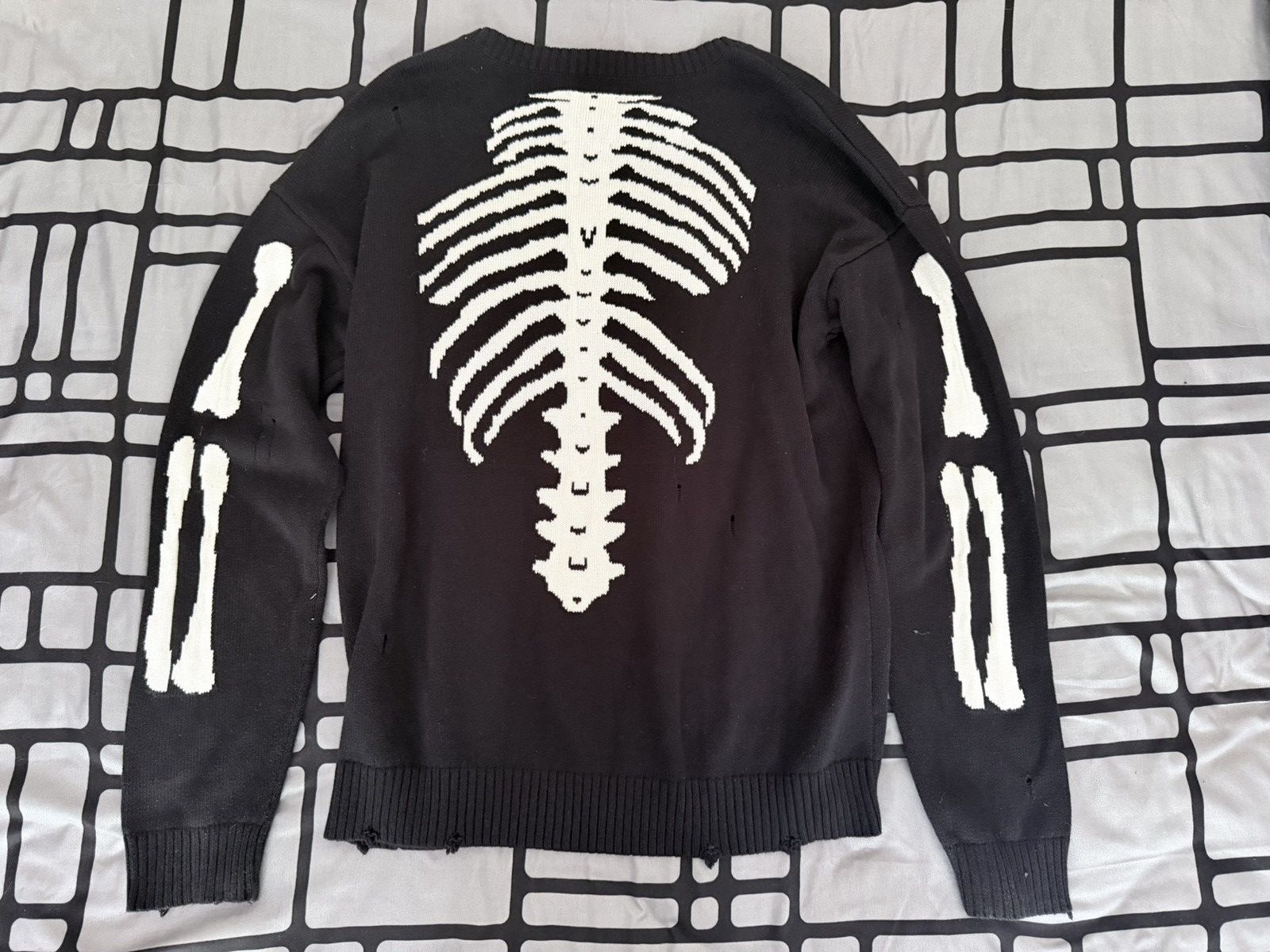 NDG Studio NDG Skeleton Knit Jumper Black White Oversized XL Distressed Size US XL / EU 56 / 4 - 1 Thumbnail