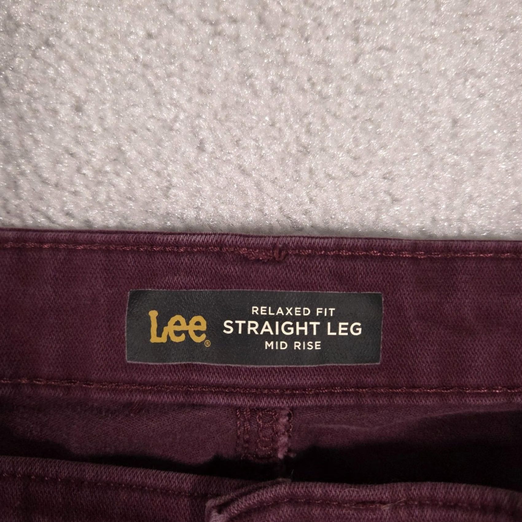 Lee Lee Jeans Womens 18 Long Red Dark Wash Mid Rise Relaxed Straight Stretch Denim Jeans Size 40" / US 18 - 5 Thumbnail