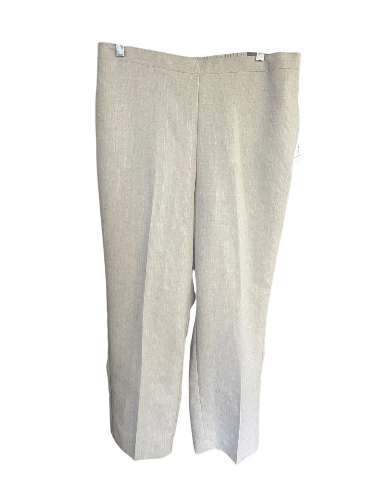 Designer Alfred Dunner Classic Fit Pull On Pants 14 Short Almond NWT Size 36" / US 14 / IT 50 - 1 Thumbnail