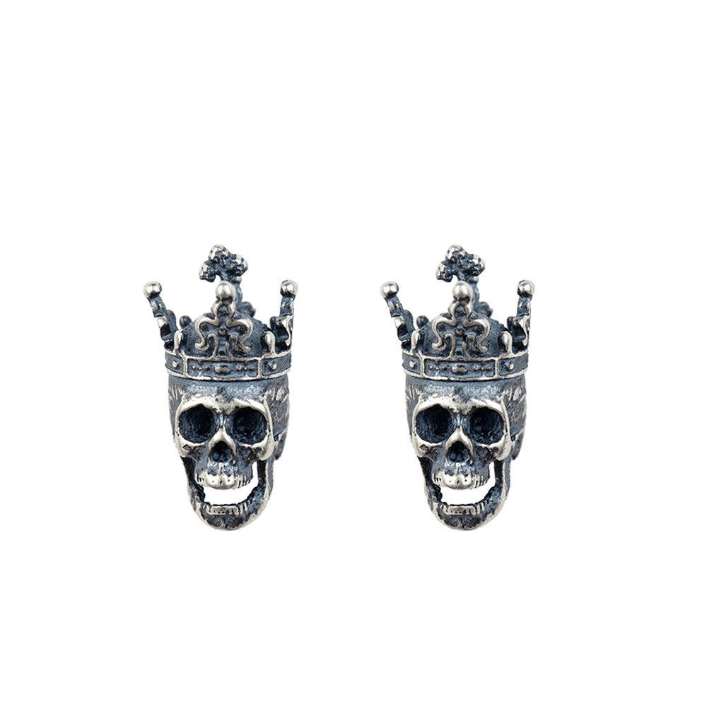 Jewelry Skull Modern Earrings One Pairs Chrome Jewelry Size ONE SIZE - 5 Thumbnail