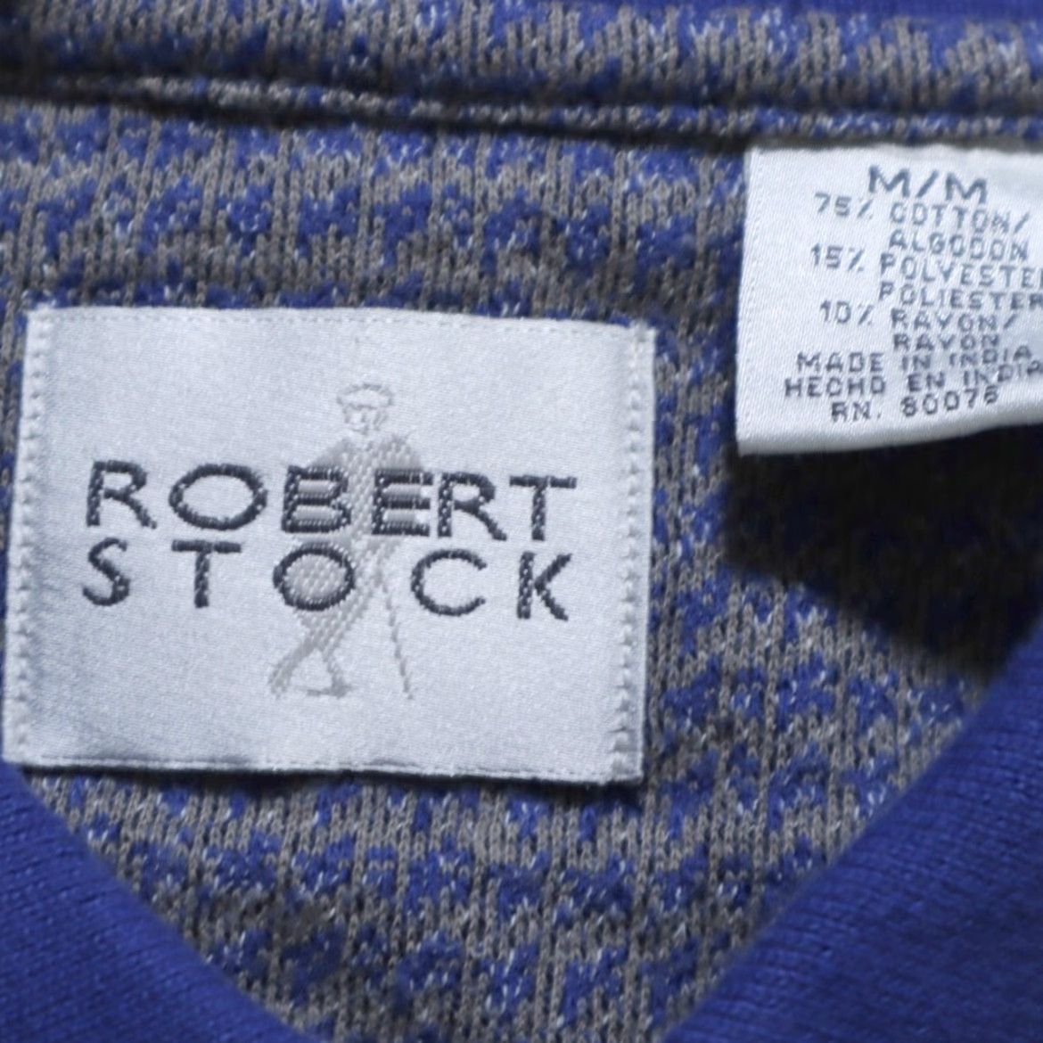 Vintage VTG Robert Stock Cotton Blend Paisley Long Sleeve Polo Shirt Gray Men's M Size US M / EU 48-50 / 2 - 5 Thumbnail