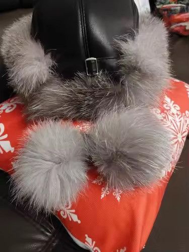 Japanese Brand Genuine Warm Ear Fox Fur Hat Unisex Size ONE SIZE - 6 Thumbnail