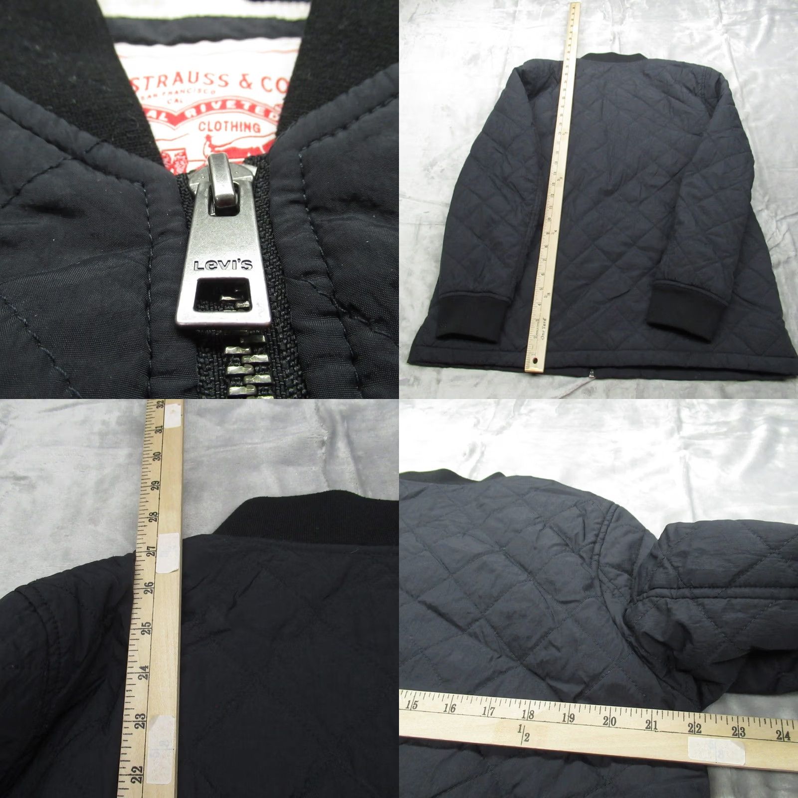 Vintage Levi Jacket Women L Black Quilted Bomber Full Zip Pockets Warm Midweight Winter Netural? Size L / US 10 / IT 46 - 8 Thumbnail