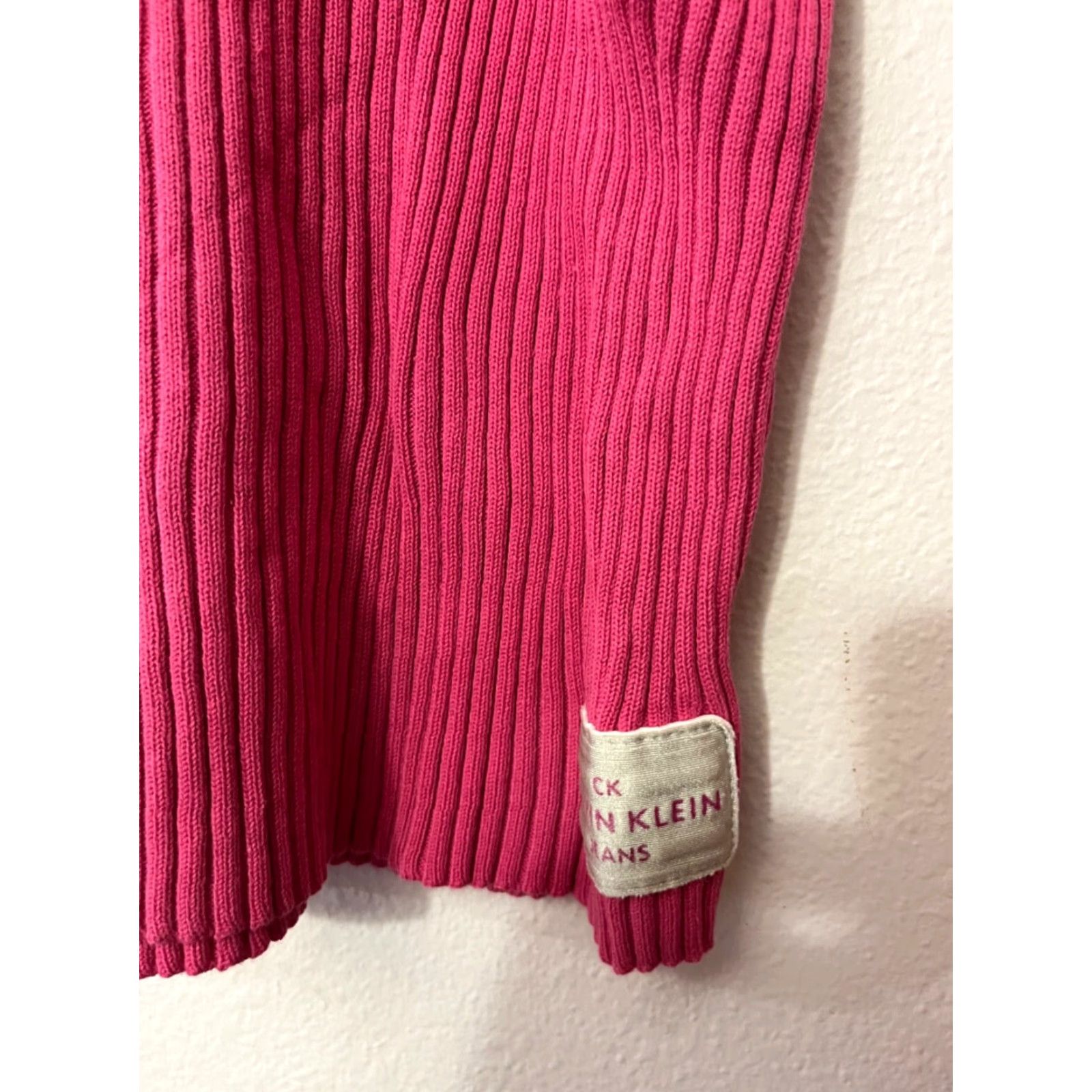 Calvin Klein Calvin Klein Jeans Ribbed Cable V-neck Sweater Pink Size Medium Cotton Womens Size M / US 6-8 / IT 42-44 - 3 Thumbnail