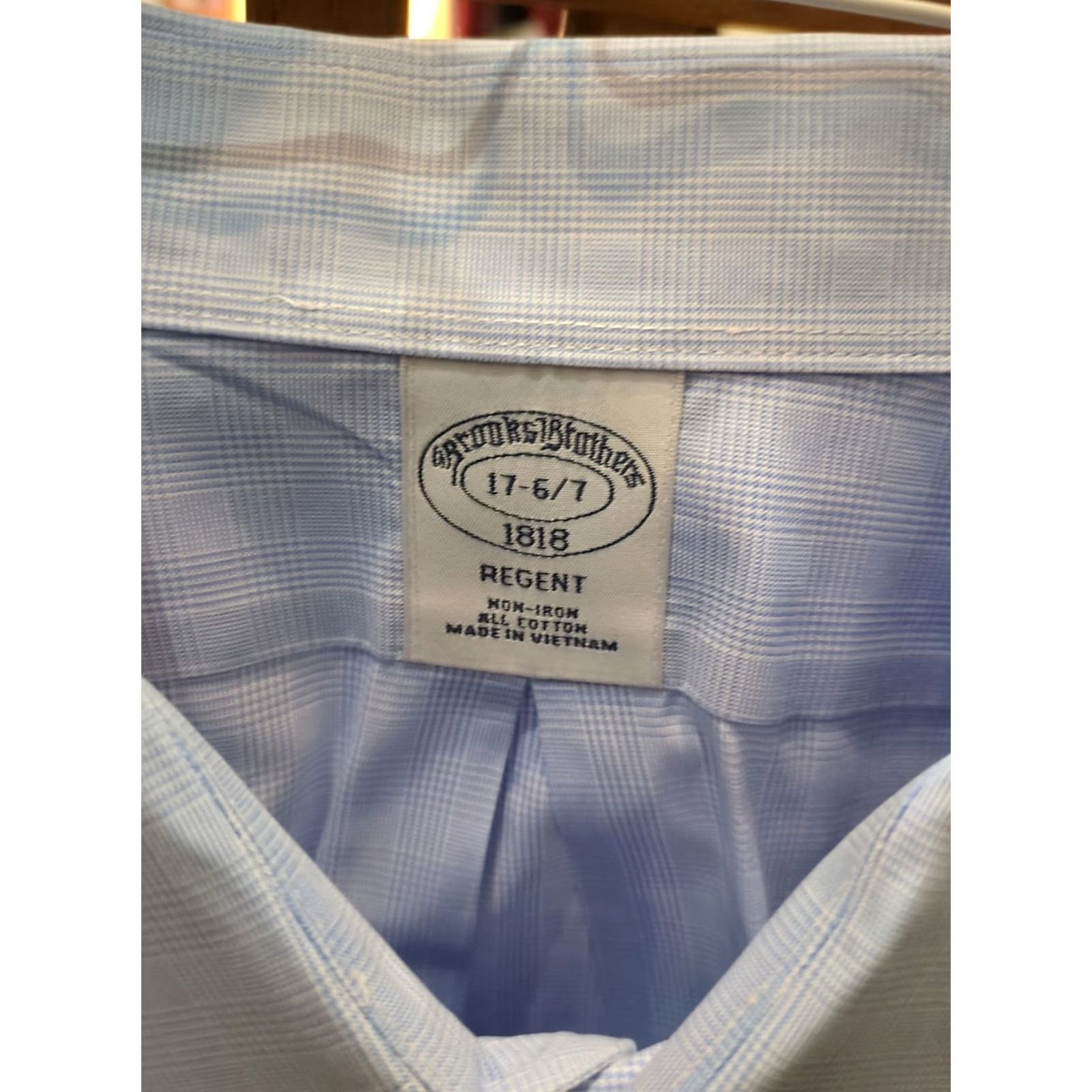 Brooks Brothers Brooks Brothers 1818 Shirt Mens Size 17 6/7 Blue Regent Non Iron All Cotton Button-Up Long Sleeve Casual Workwear Travel Regular Collar Down Mens Size US XL / EU 56 / 4 - 2 Thumbnail