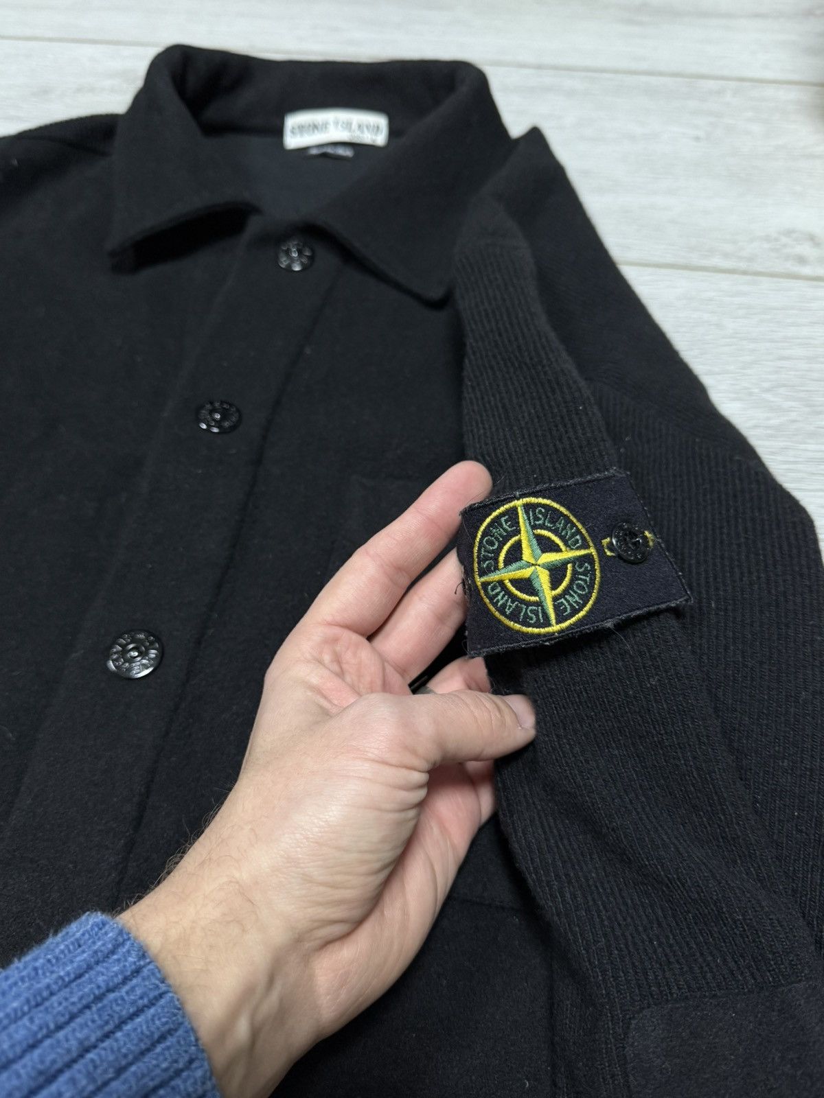 Stone Island Stone Island 00 vintage wool overshot buttons pocket jacket Size US XL / EU 56 / 4 - 7 Thumbnail