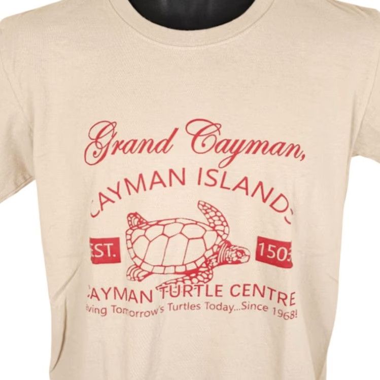 Vintage Cayman Islands T Shirt Mens Size Medium Beige Grand Cayman Turtle Centre T-Shirt, Caribbean, Tropical, Travel, Destination, Souvenir (M) Mens Size US M / EU 48-50 / 2 - 2 Thumbnail
