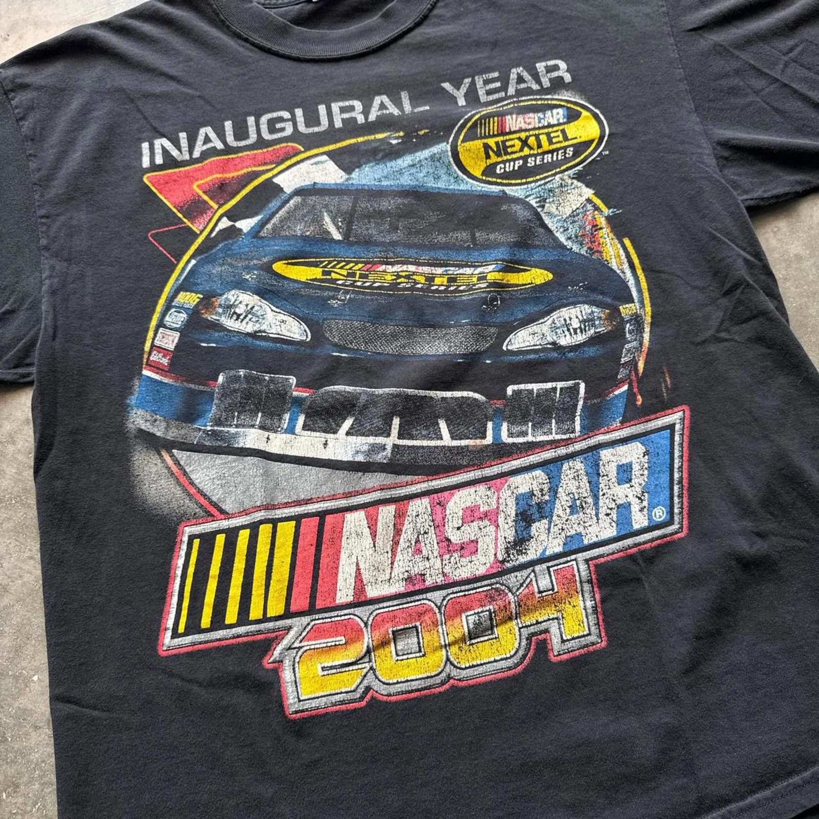 NASCAR Nascar 2004 Y2k "Inaugural Year" Jeff Gordon Faded T-Shirt Size US XL / EU 56 / 4 - 3 Thumbnail
