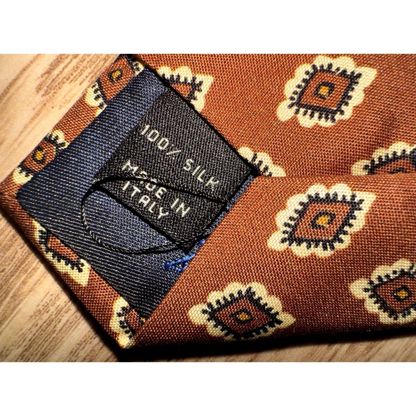 Jos. A. Bank JoS. A. Bank Heritage Collection Men's Silk Necktie Copper/Brown Paisley Tie Size ONE SIZE - 3 Thumbnail