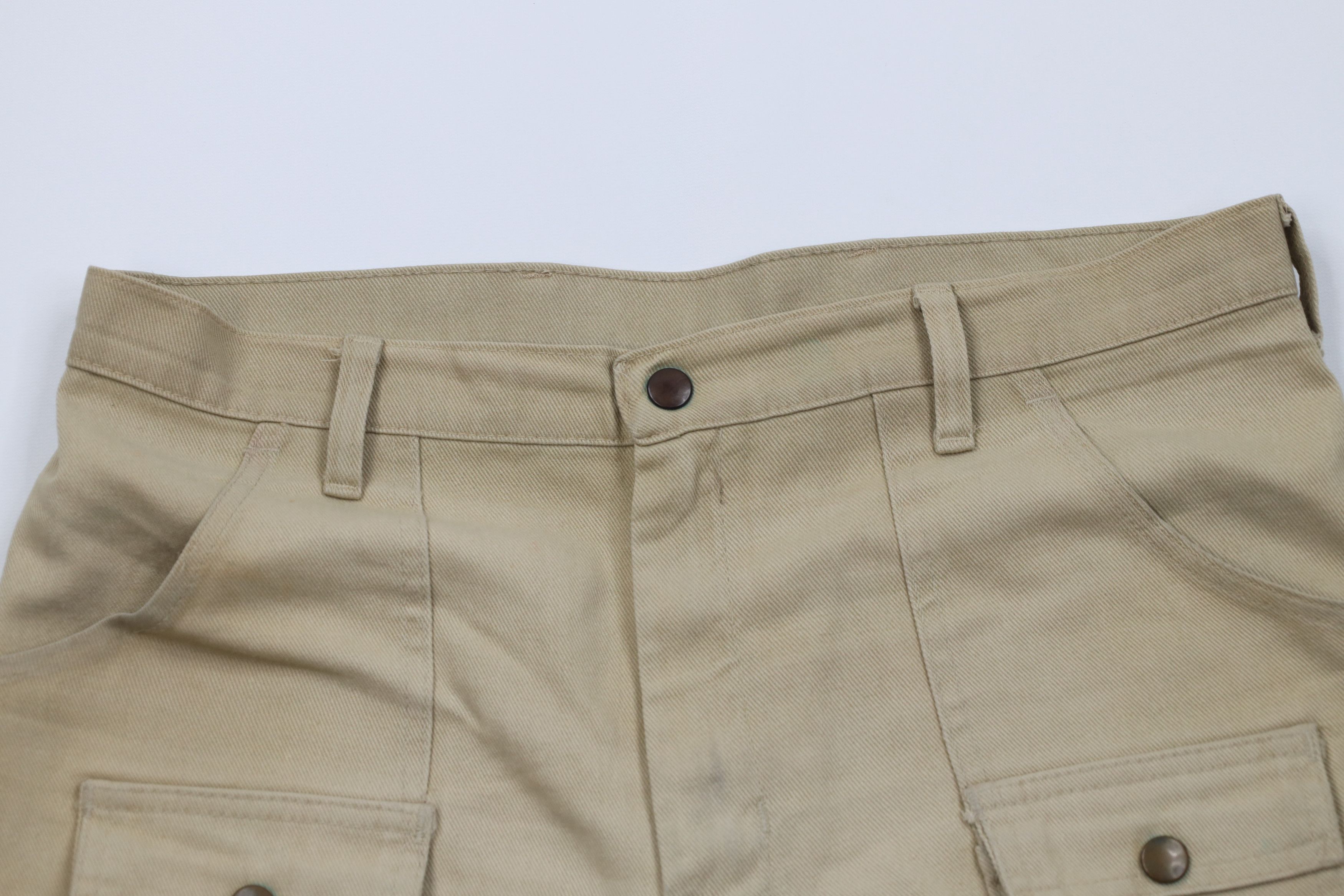 Vintage Vintage 70s Streetwear Knee Chino Short Shorts Beige USA Size US 34 / EU 50 - 2 Thumbnail