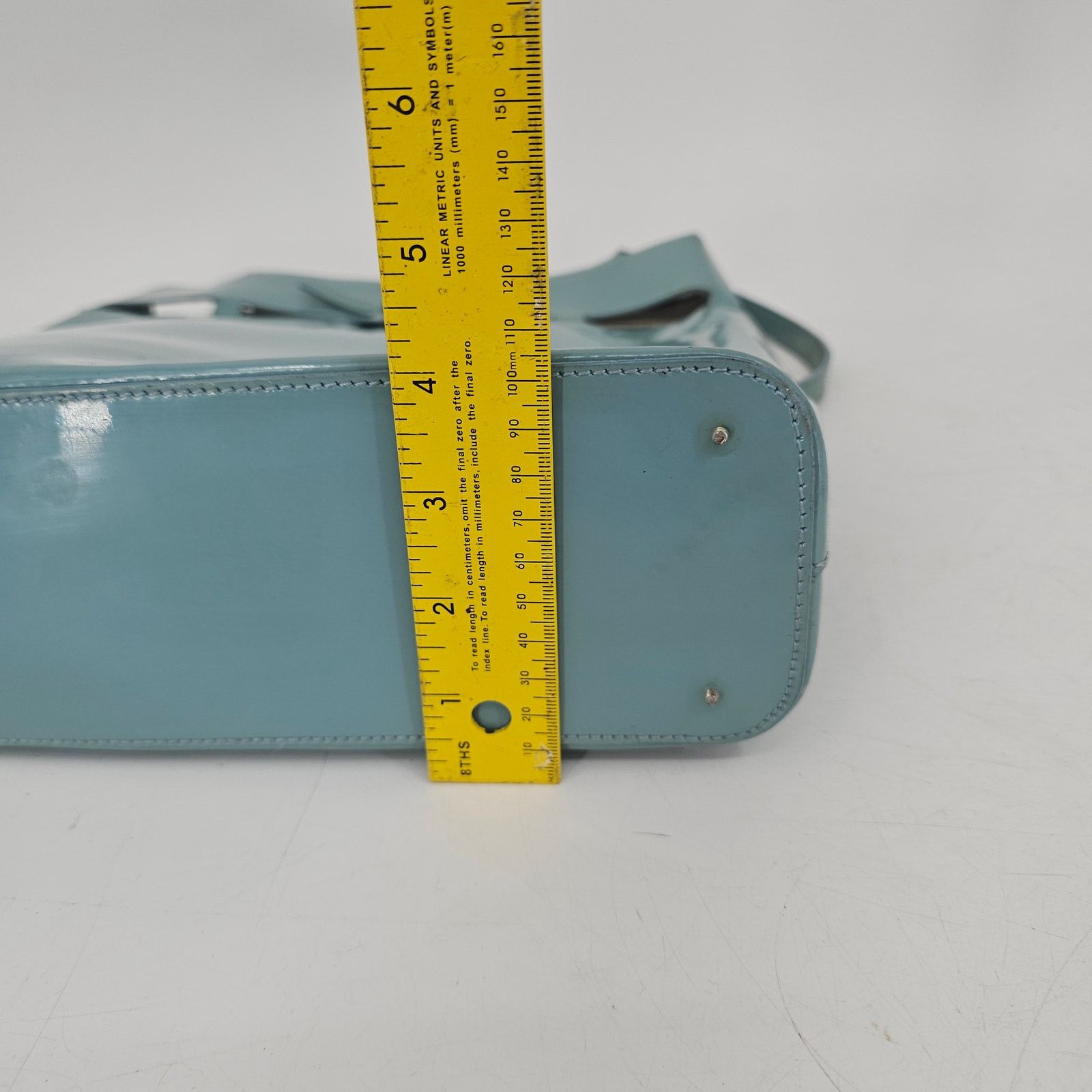 Kate Spade Vtg Kate Spade Robinegg Blue Patent Leather Bucket Tote Bag Size ONE SIZE - 11 Thumbnail