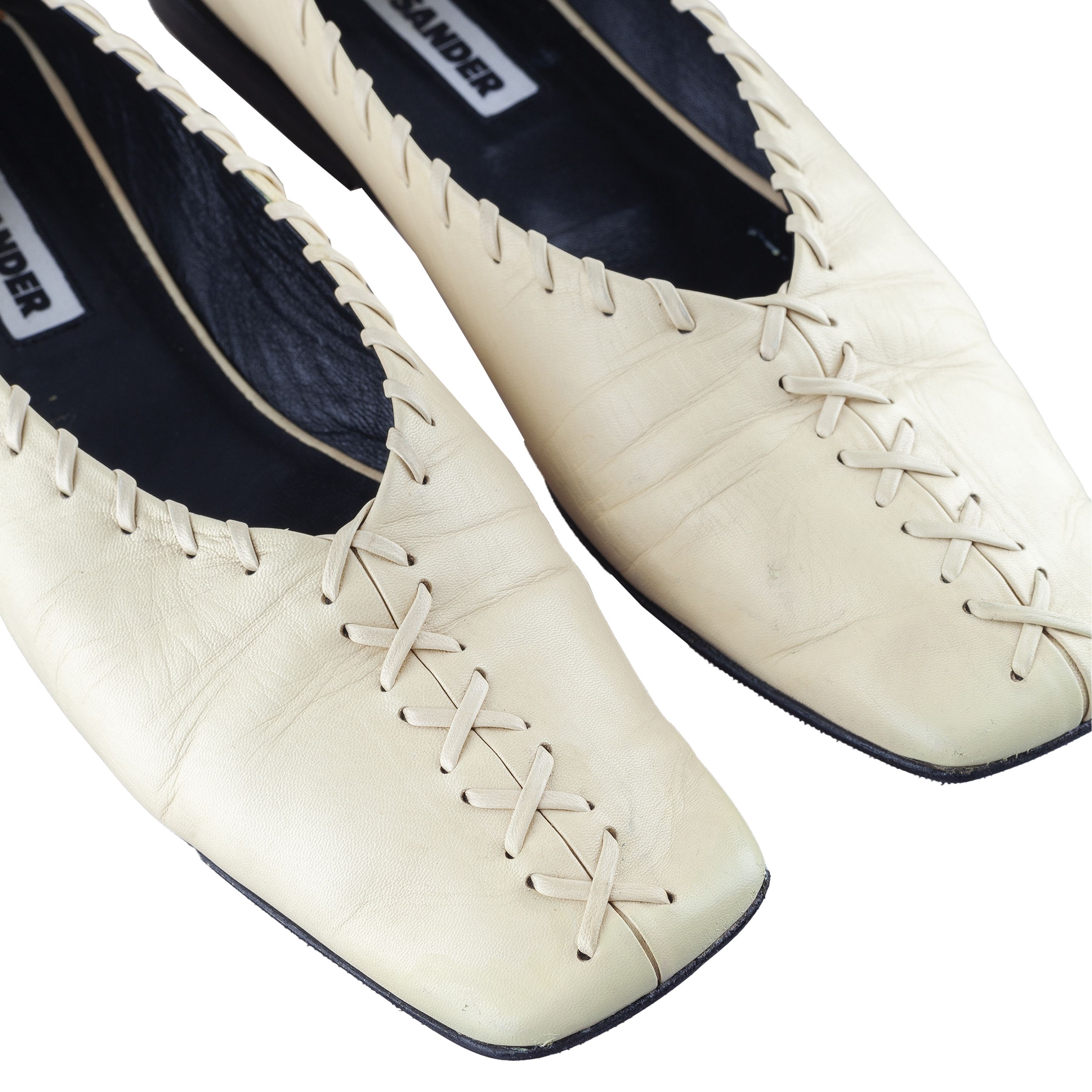 Jil Sander JIL SANDER Leather Ballet Beige Flats (39 IT/40 EU) Size US 9 / IT 39 - 9 Thumbnail