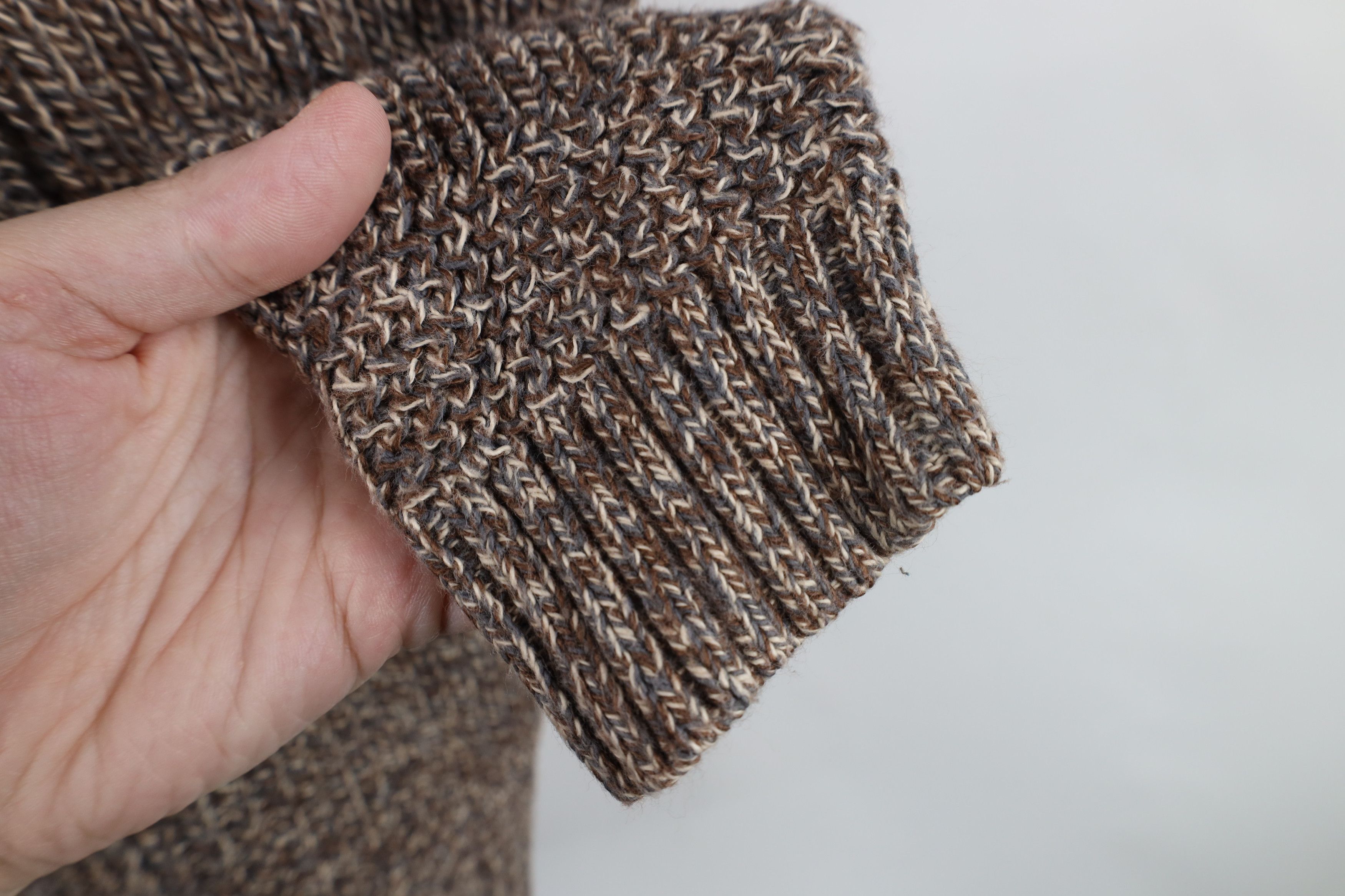 Vintage Vintage 90s Streetwear Ribbed Knit Henley Sweater Brown Size M / US 6-8 / IT 42-44 - 6 Thumbnail