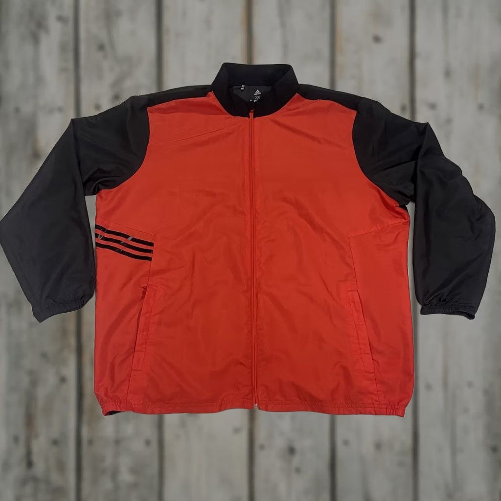 Adidas Adidas Golf Windbreaker 2XL Jacket Mens Red Black 3 Stripes Climaproof CZ8498 Full Zip Vented Moisture Wicking Windproof Pockets Size US XXL / EU 58 / 5 - 1 Thumbnail