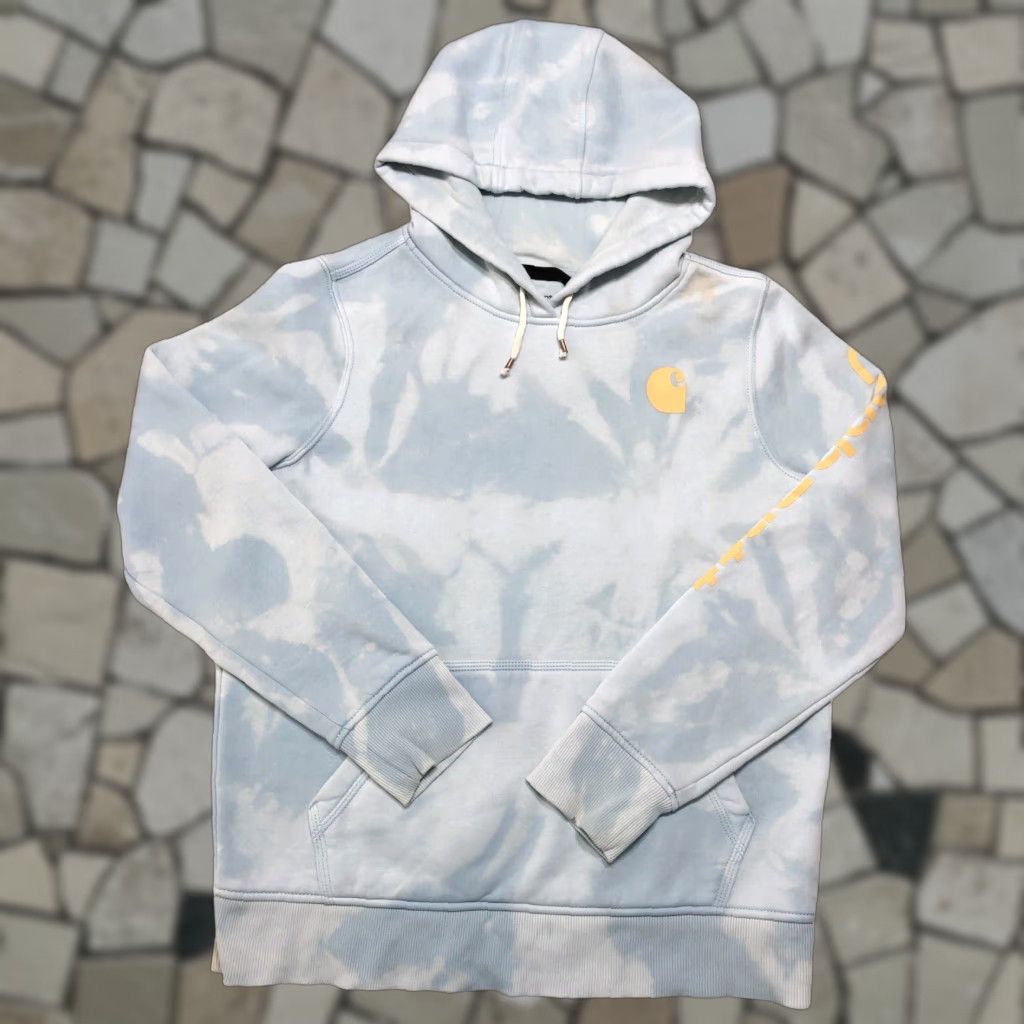 Carhartt VINTAGE Carhartt Womens M Blue Relaxed Pullover Hoodie Sweatshirt Acid Wash Tie Dye Size M / US 6-8 / IT 42-44 - 1 Thumbnail