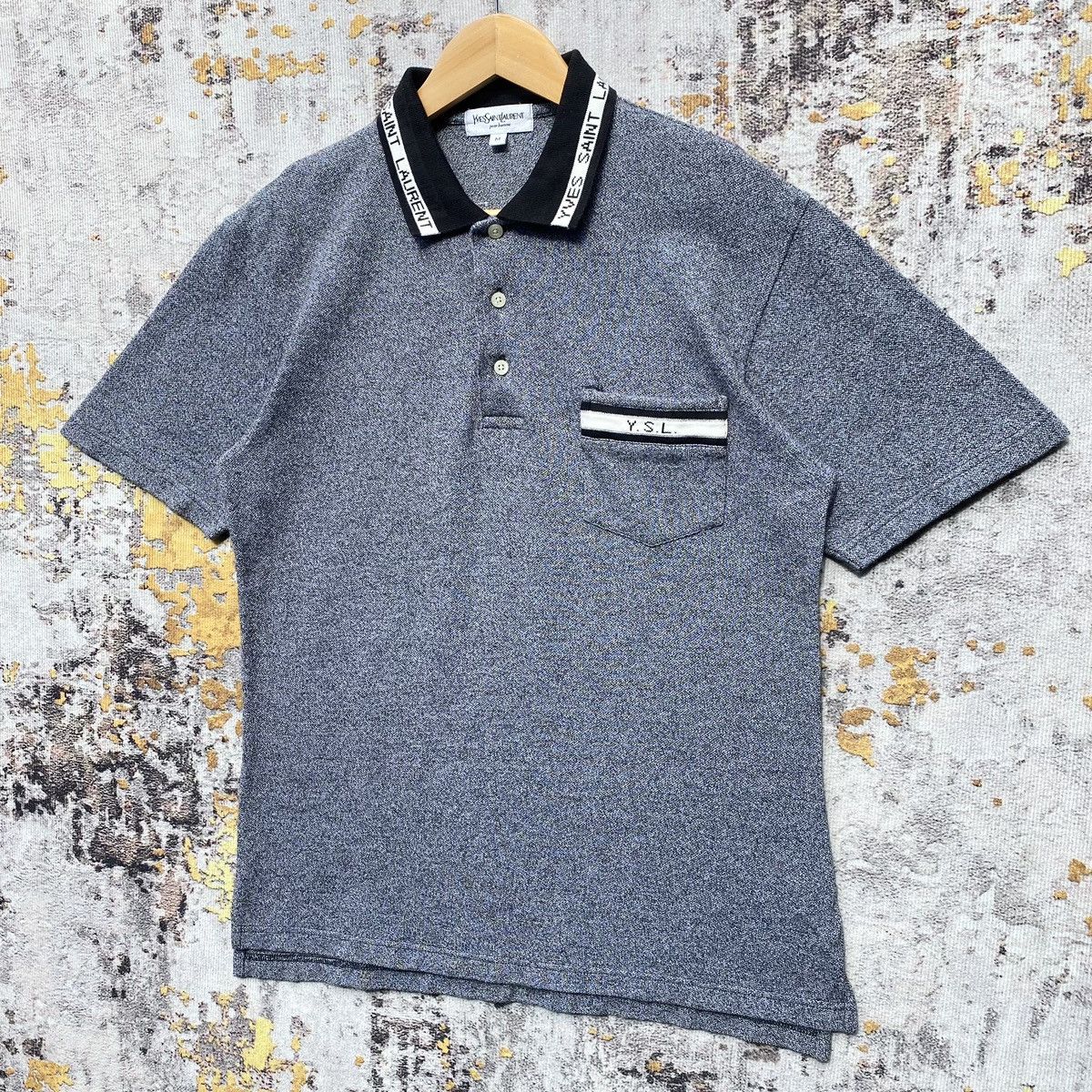 Vintage Vintage Yves Saint Lauren Polos Spellout YSL Luxury Brand Size US M / EU 48-50 / 2 - 3 Thumbnail
