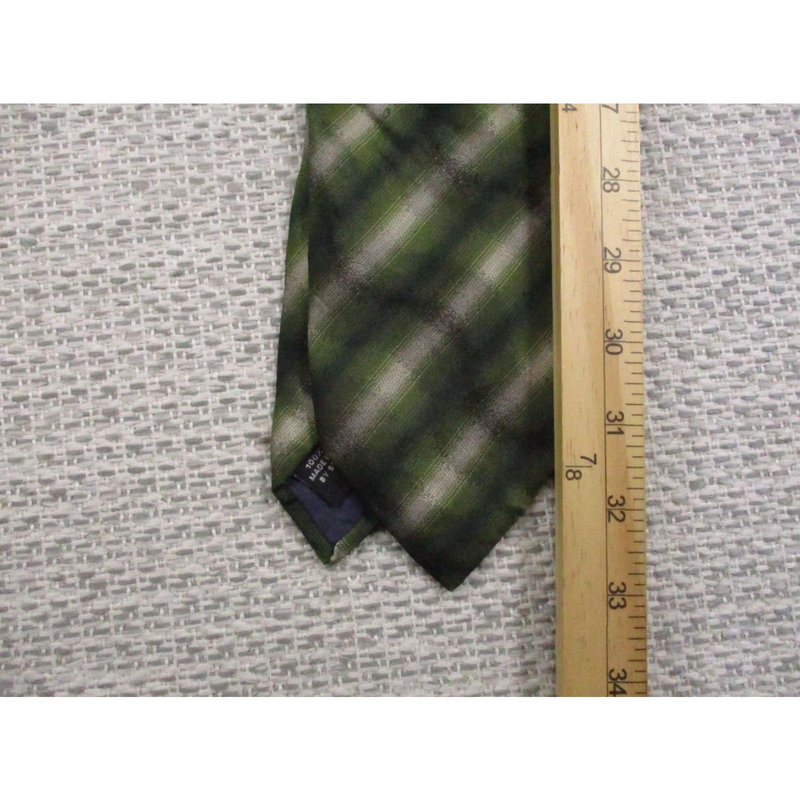 Vintage Stefano Milano Tie Mens One Size Green 100% Silk Made In Italy Plaid Necktie Size ONE SIZE - 5 Thumbnail