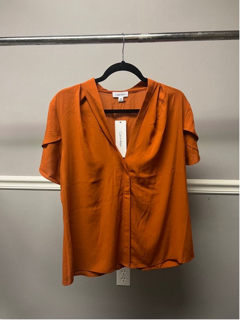 Calvin Klein Women's Calvin Klein Blouse, XL, Burnt Orange Size XL / US 12-14 / IT 48-50 - 1 Thumbnail