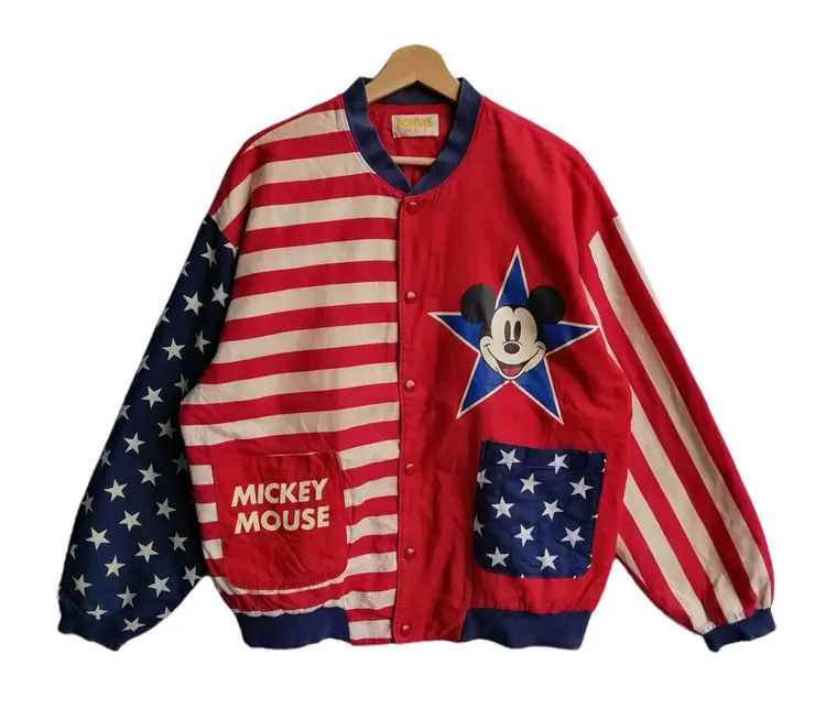 Japanese Brand Vintage Mickey Mouse POPPINS American Flag Jacket Size US M / EU 48-50 / 2 - 5 Thumbnail
