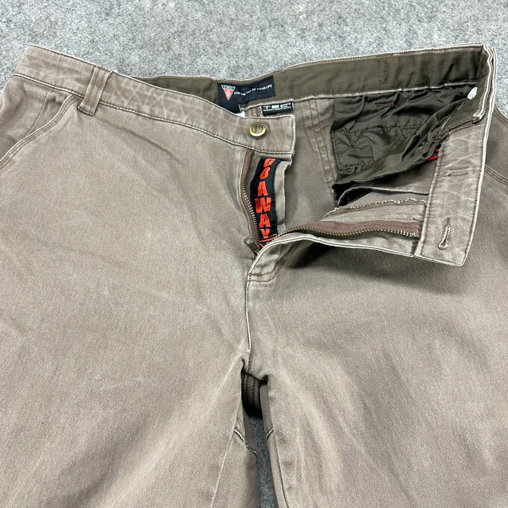 Vintage SCOTTeVEST Pants Mens 36x27 Brown Cotton Relaxed Straight Chino Cargo Pocket Casual Vintage: No? Size 36R - 2 Thumbnail