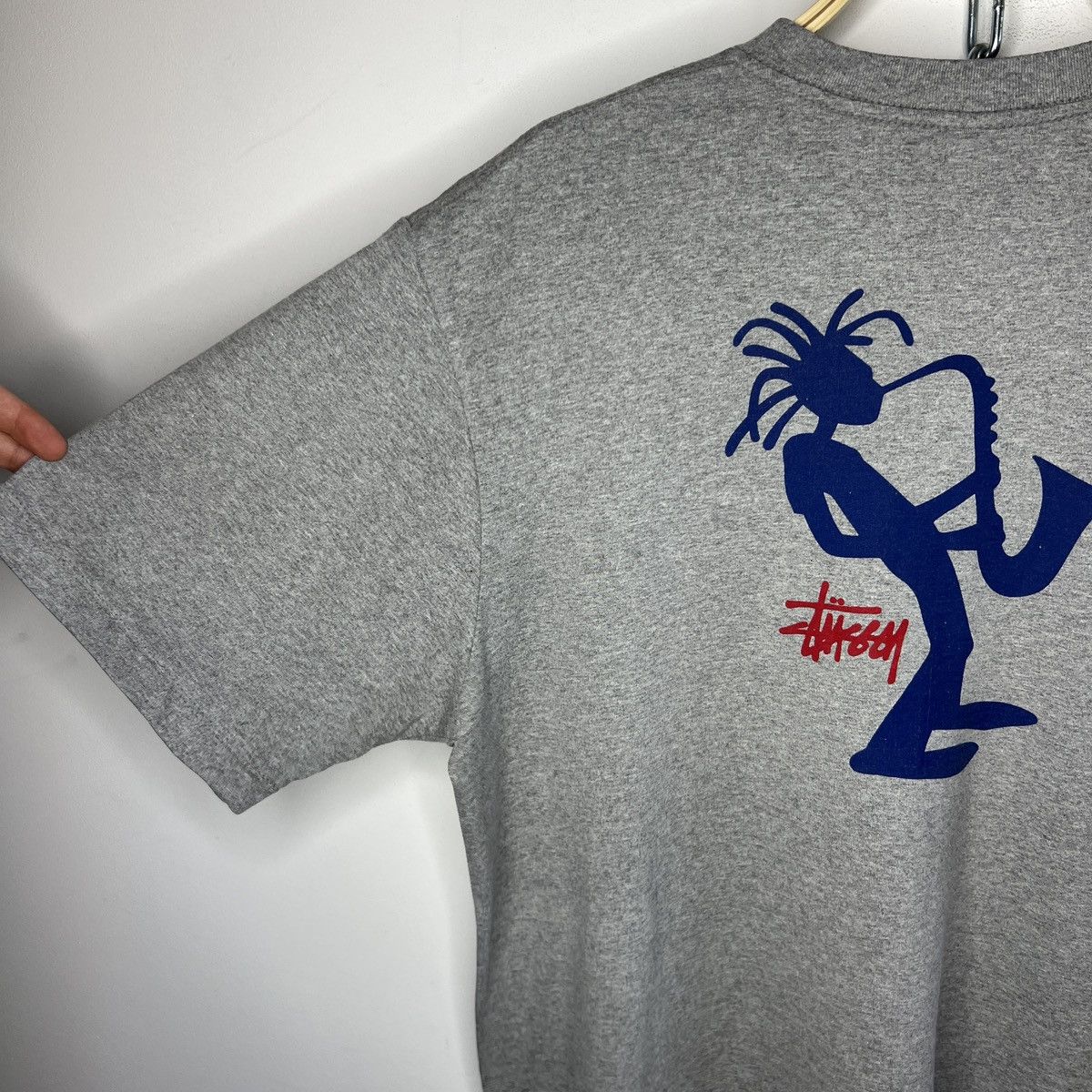 Stussy × Vintage 90s vintage Stussy Sax Man small front big back logo Size US L / EU 52-54 / 3 - 6 Thumbnail