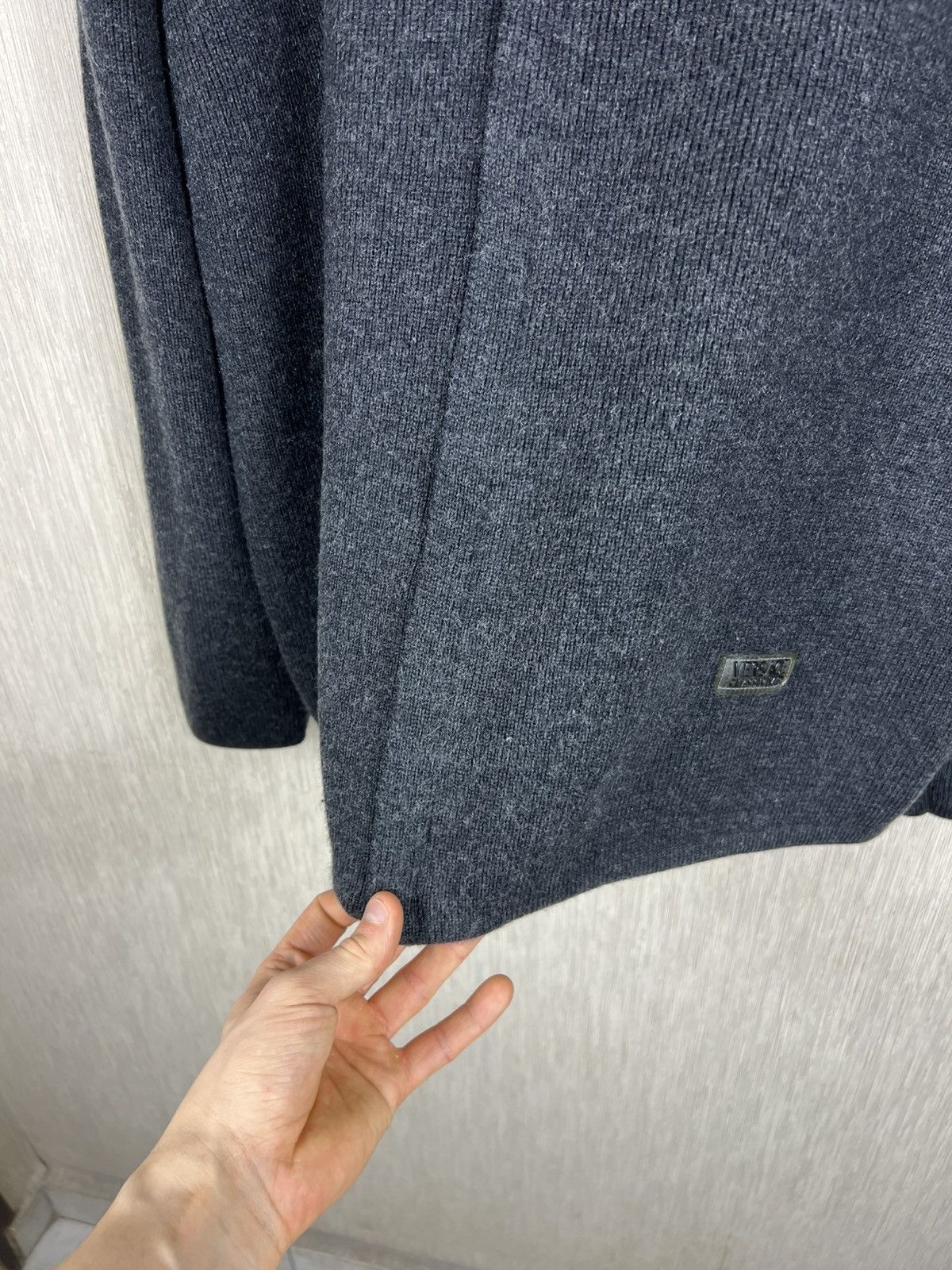 Versace Vintage Versace classic v2 asymmetric zip wool knit sweater Size US L / EU 52-54 / 3 - 15 Thumbnail