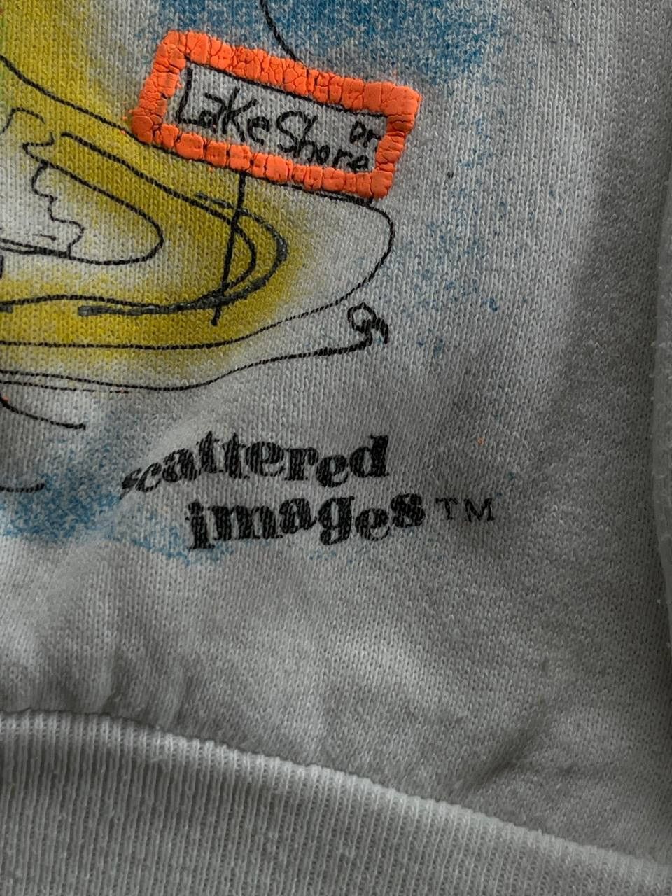 Vintage Vintage 90s Scattered Images Chicago Painted Sweatshirt Size US M / EU 48-50 / 2 - 3 Thumbnail