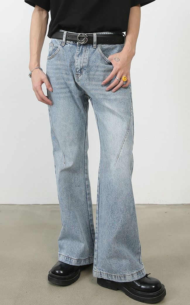 Jean × Vintage Flared Baggy Denim Jeans Size US 31 - 2 Thumbnail