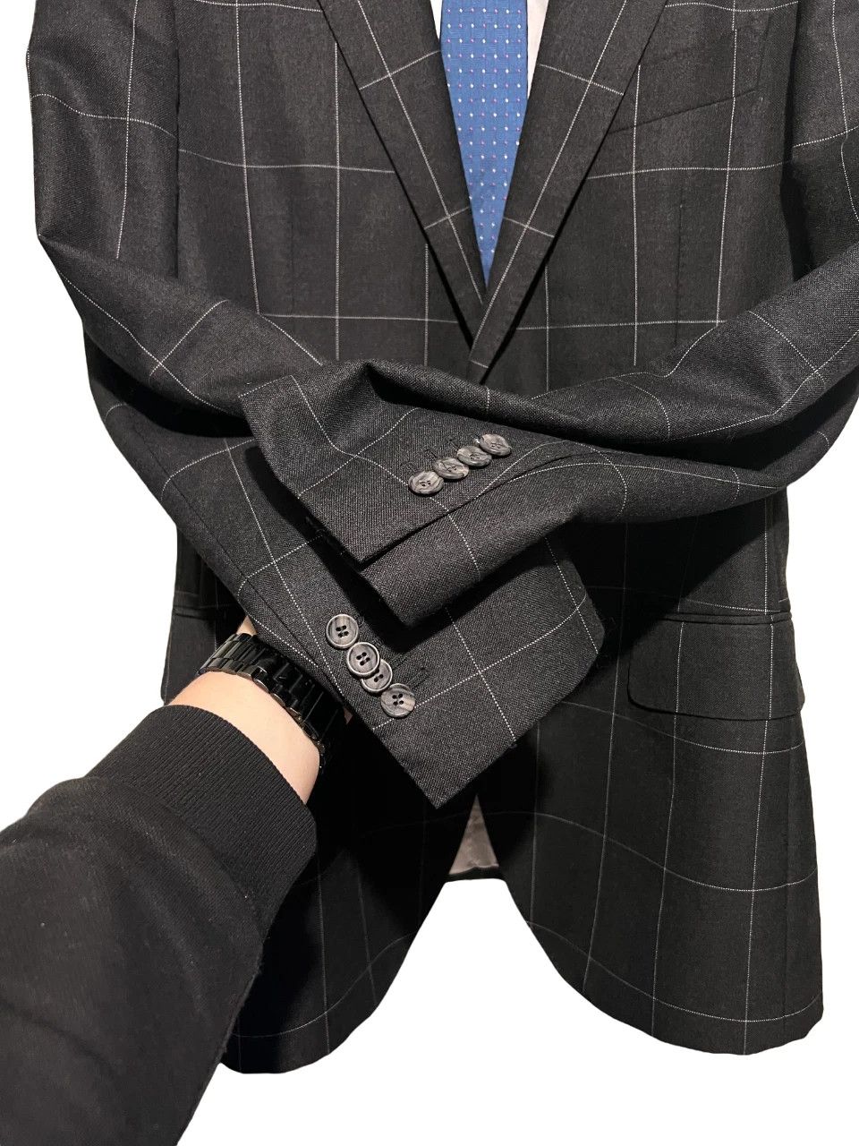 Suitsupply Suitsupply Black Windowpane Check Lazio Suit Jacket Blazer Size 42L - 6 Thumbnail