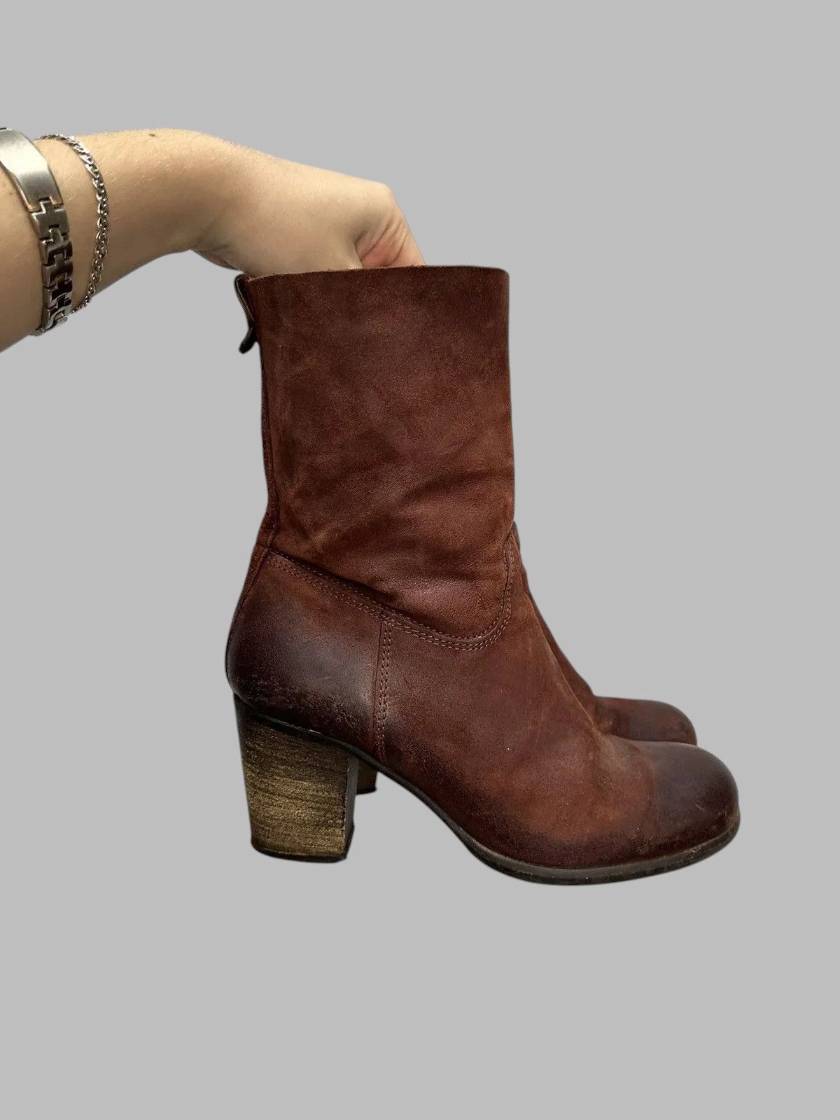 If Six Was Nine Women’s 37 Lavorazione Artigiana Red Suede Leather Boots Size US 7 / IT 37 - 10 Thumbnail