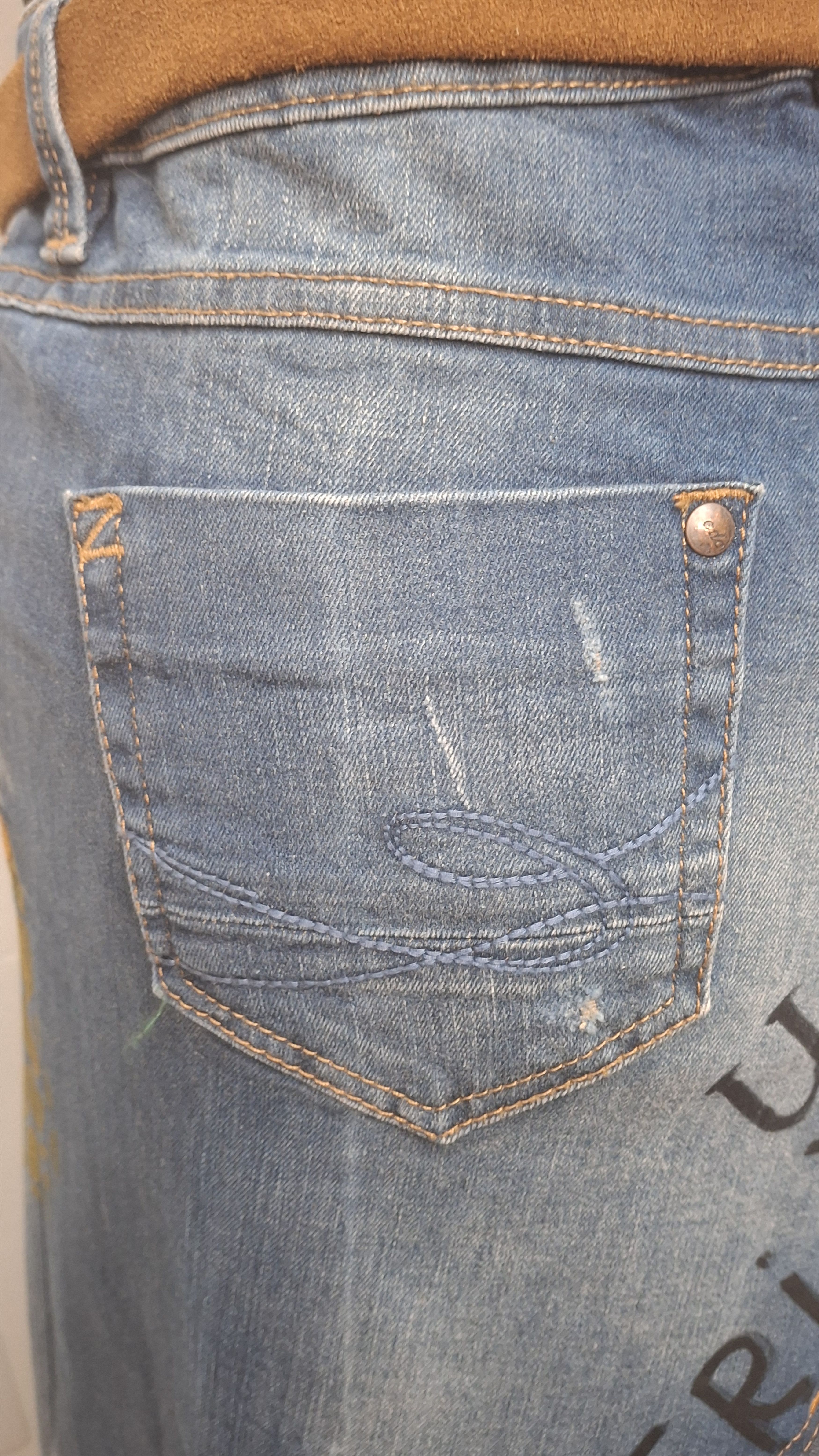Handmade Reworked Denim Maxi Skirt M Size 32" / US 10 / IT 46 - 5 Thumbnail