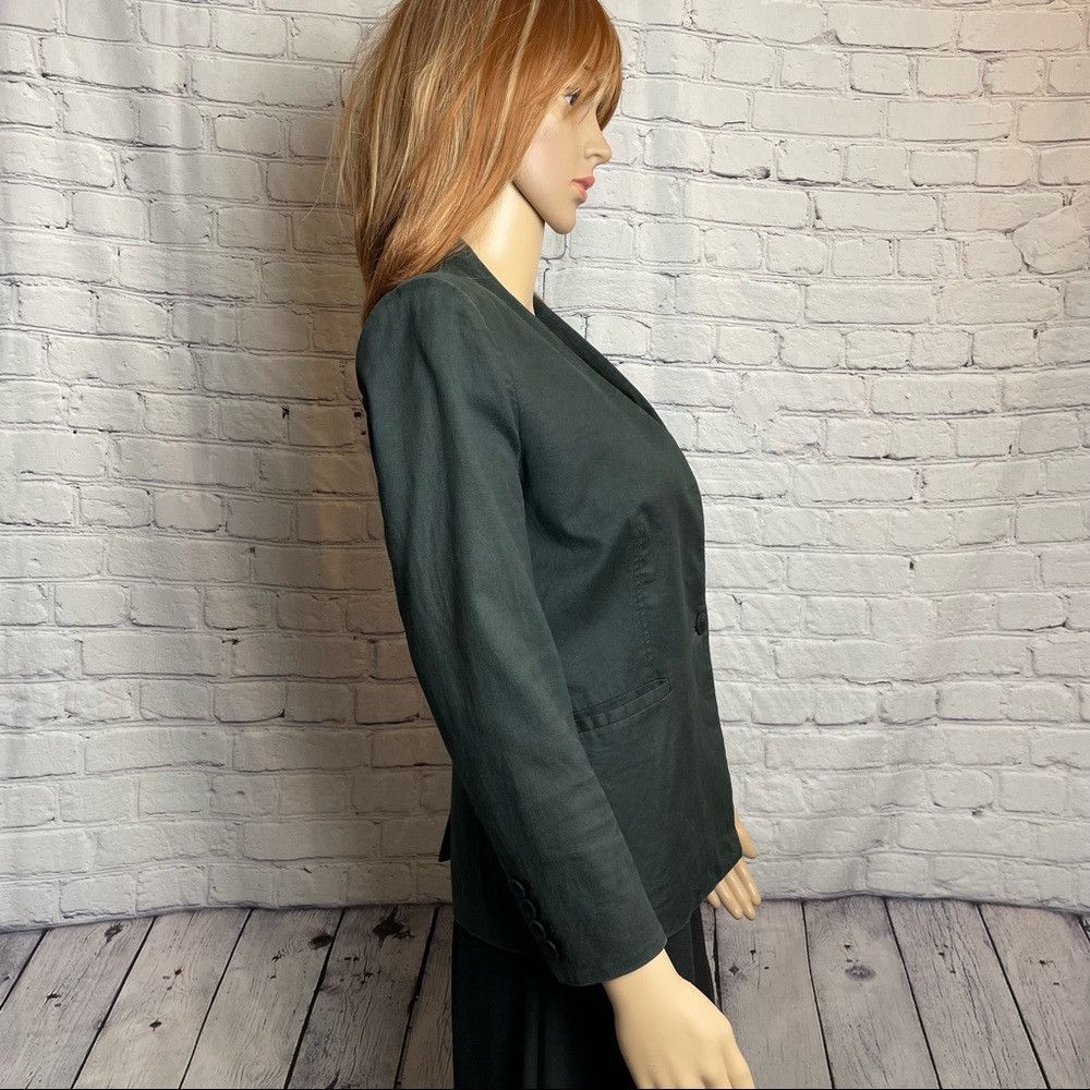 Helmut Lang Helmut Lang Collarless Blue Blazer Size 4 Size S / US 4 / IT 40 - 3 Thumbnail