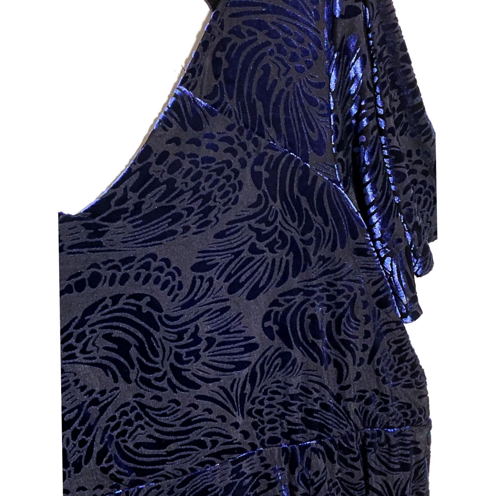 Torrid Torrid Velvet Burnout Midi Dress 2 Blue Black Paisley Witchy Whimsigoth Grunge Size XXL / US 16-18 / IT 52-54 - 2 Thumbnail