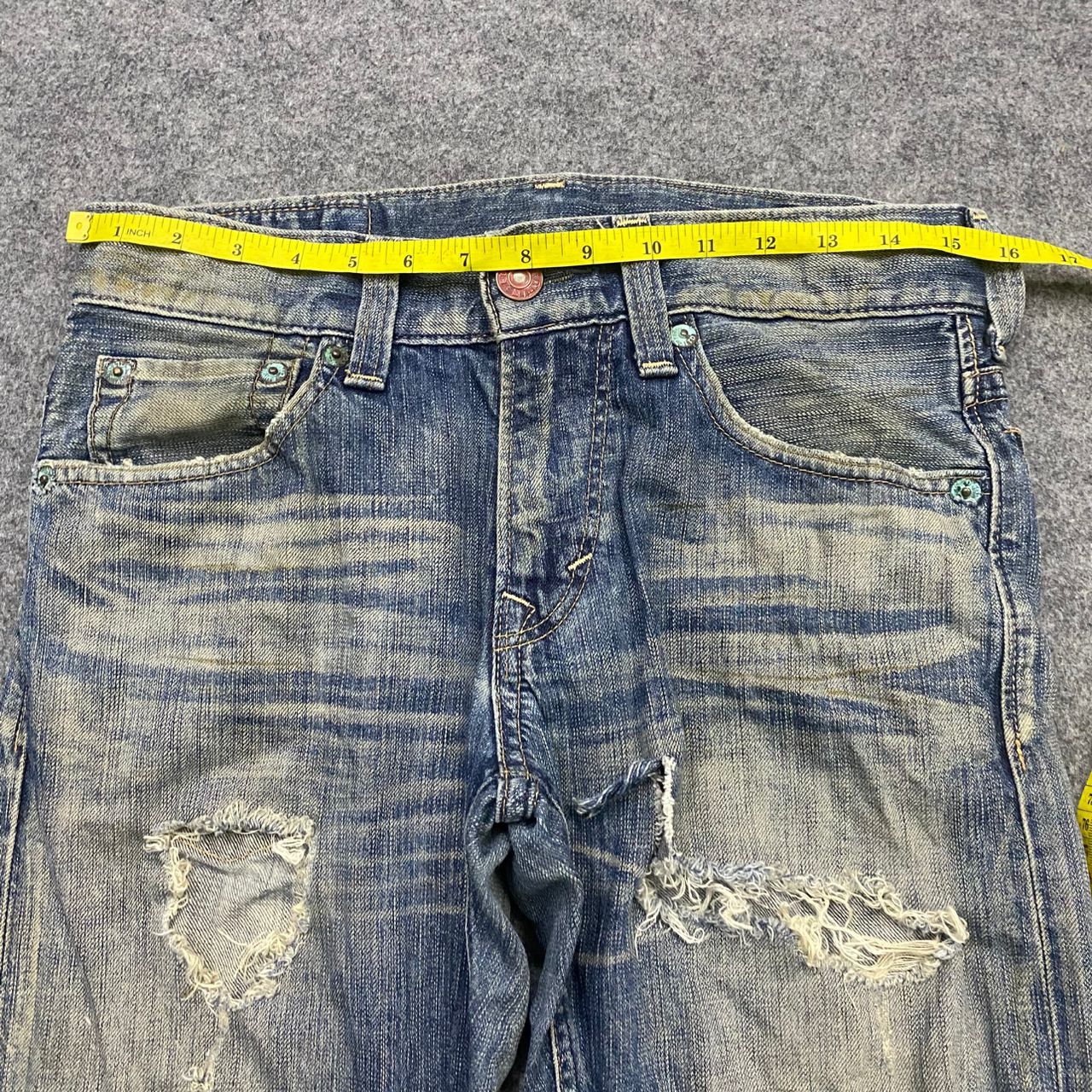 Edwin 💥Best Offer💥Vintage Edwin Blue Trip Distressed Denim Size US 31 - 4 Thumbnail