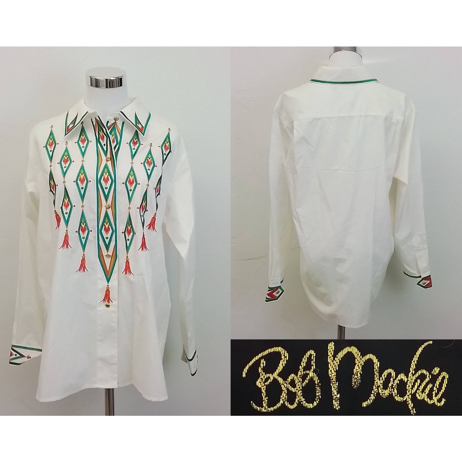 Bob Mackie Bob Mackie Button-Up Blouse Women's M White Embroidered Size M / US 6-8 / IT 42-44 - 1 Thumbnail