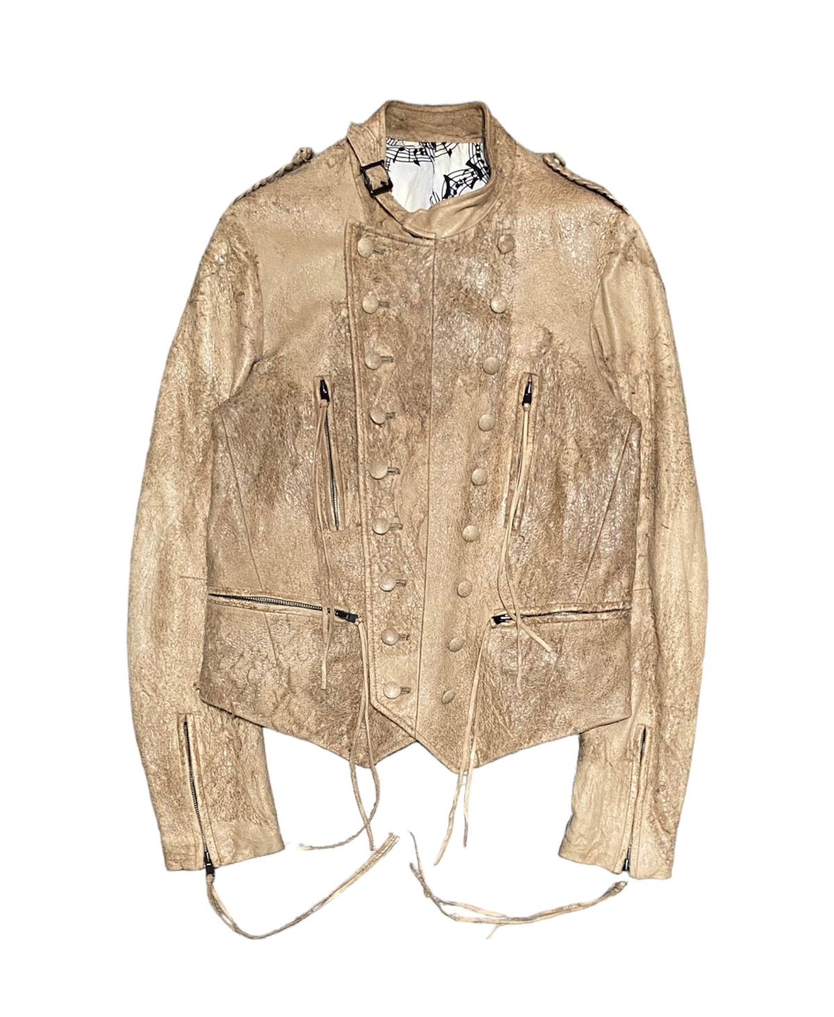 Pre-owned Number N Ine X Takahiromiyashita The Soloist Ss07 “about A Boy” Blistered Leather Napoleon Jacket In Tan