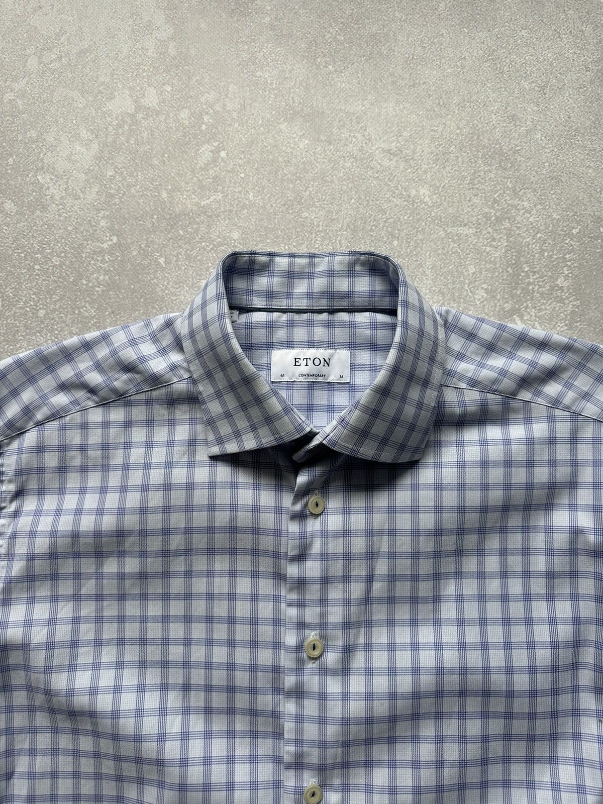 Eton ETON Slim Blue Long Sleeve Button Down Shirt Size 41 / 16 Size US L / EU 52-54 / 3 - 3 Thumbnail