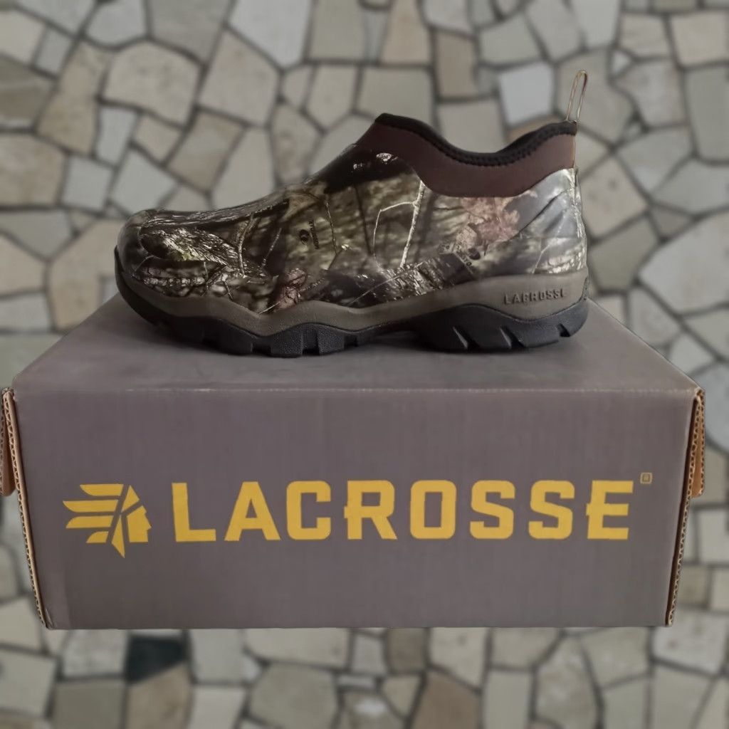 Vintage Lacrosse Boots Mens US 8 4.5" Alpha Muddy Mossy Oak Camo 330020 Camouflage Slip On Rubber Mossy Oak US8 Mens Boots Size US 8 / EU 41 - 1 Thumbnail