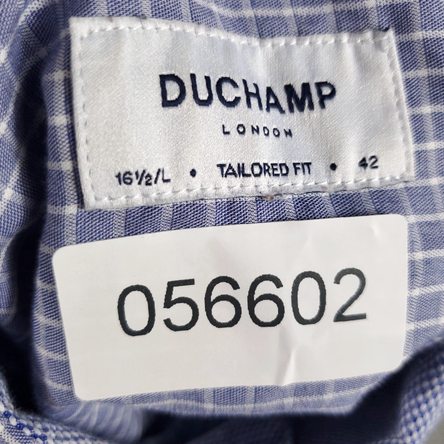 Vintage VINTAGE Duchamp Shirt Mens Size 16.5 Blue Check Dress Button Up Long Sleeve Size 42R - 7 Thumbnail
