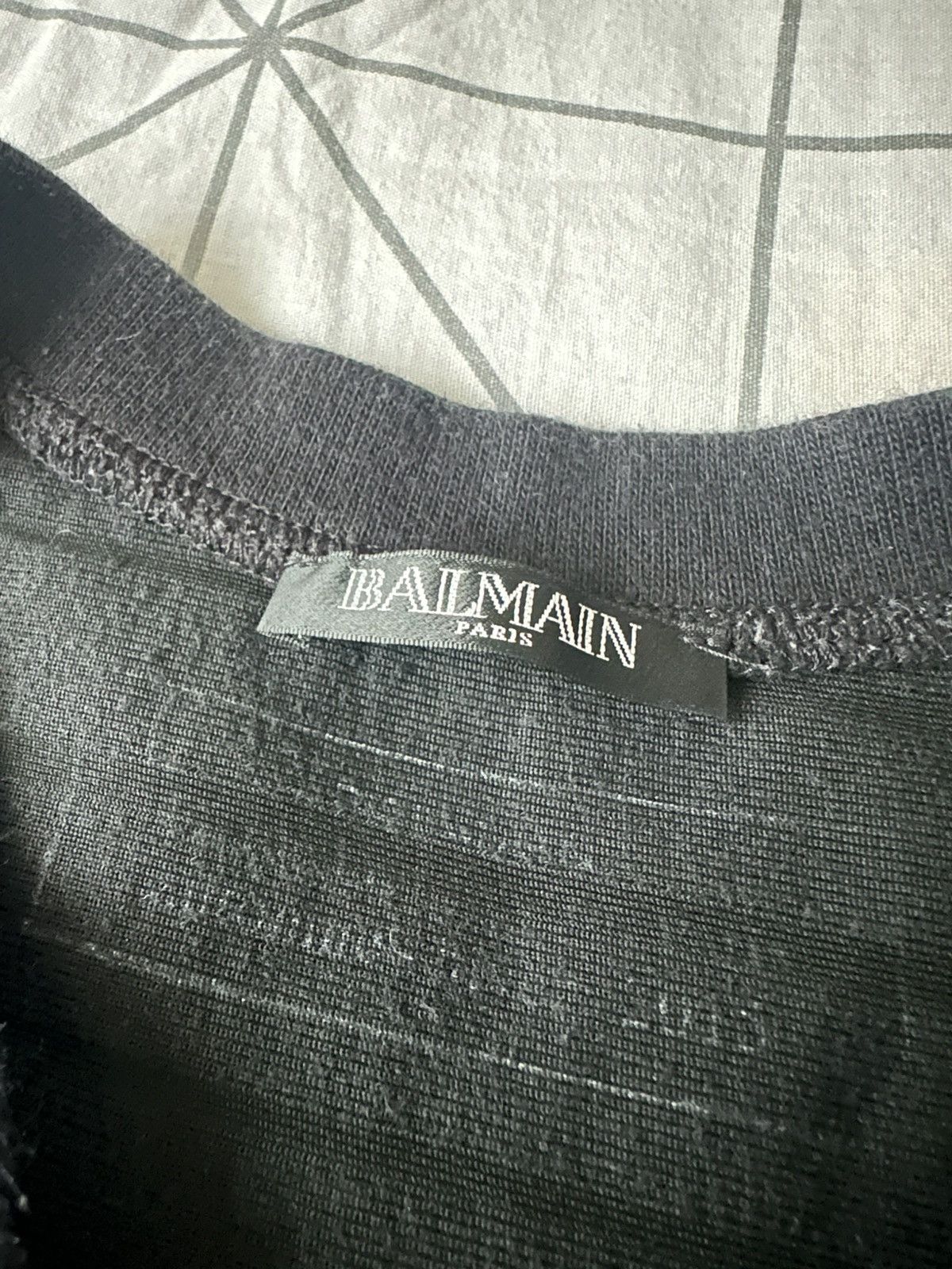 Balmain F/W15 Balmain Velvet Black & Navy T shirt Oliver Rousteing Size US XL / EU 56 / 4 - 5 Thumbnail
