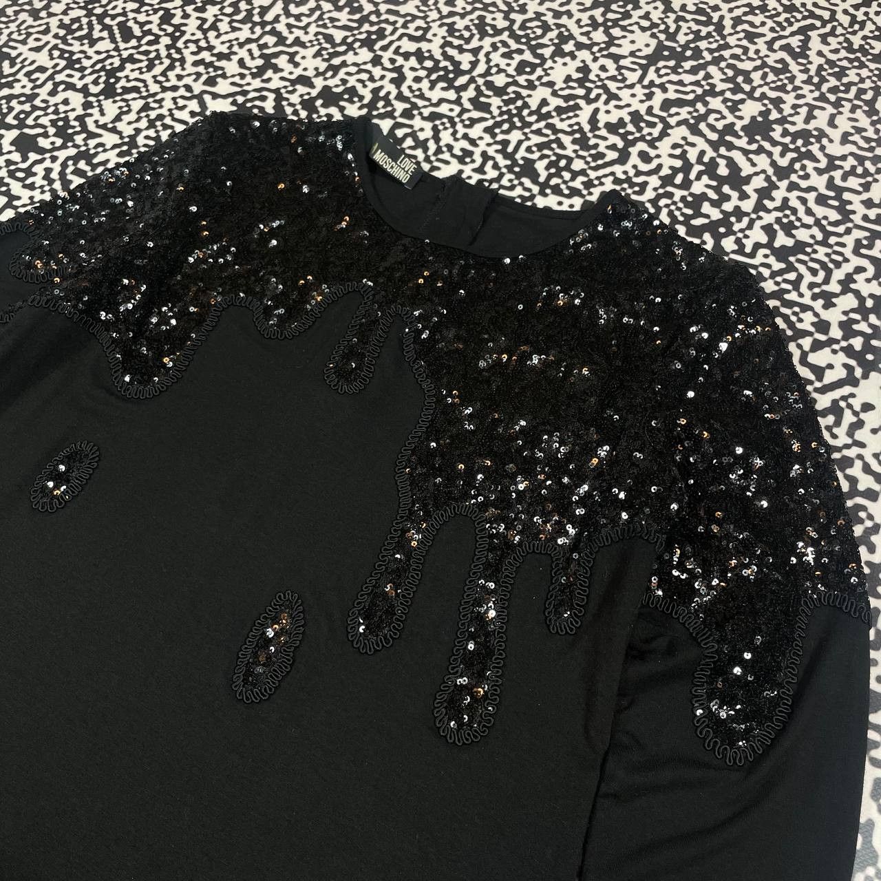 Moschino Vintage Y2K Moschino Luxury Streaks Logo Midi Dress Size S / US 4 / IT 40 - 6 Thumbnail