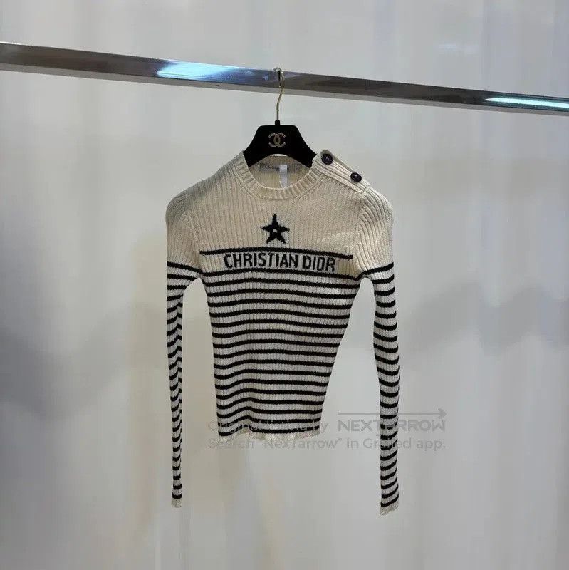 Dior Dior Striped Knit Pullover Sweater for Women . Size M / US 6-8 / IT 42-44 - 1 Thumbnail