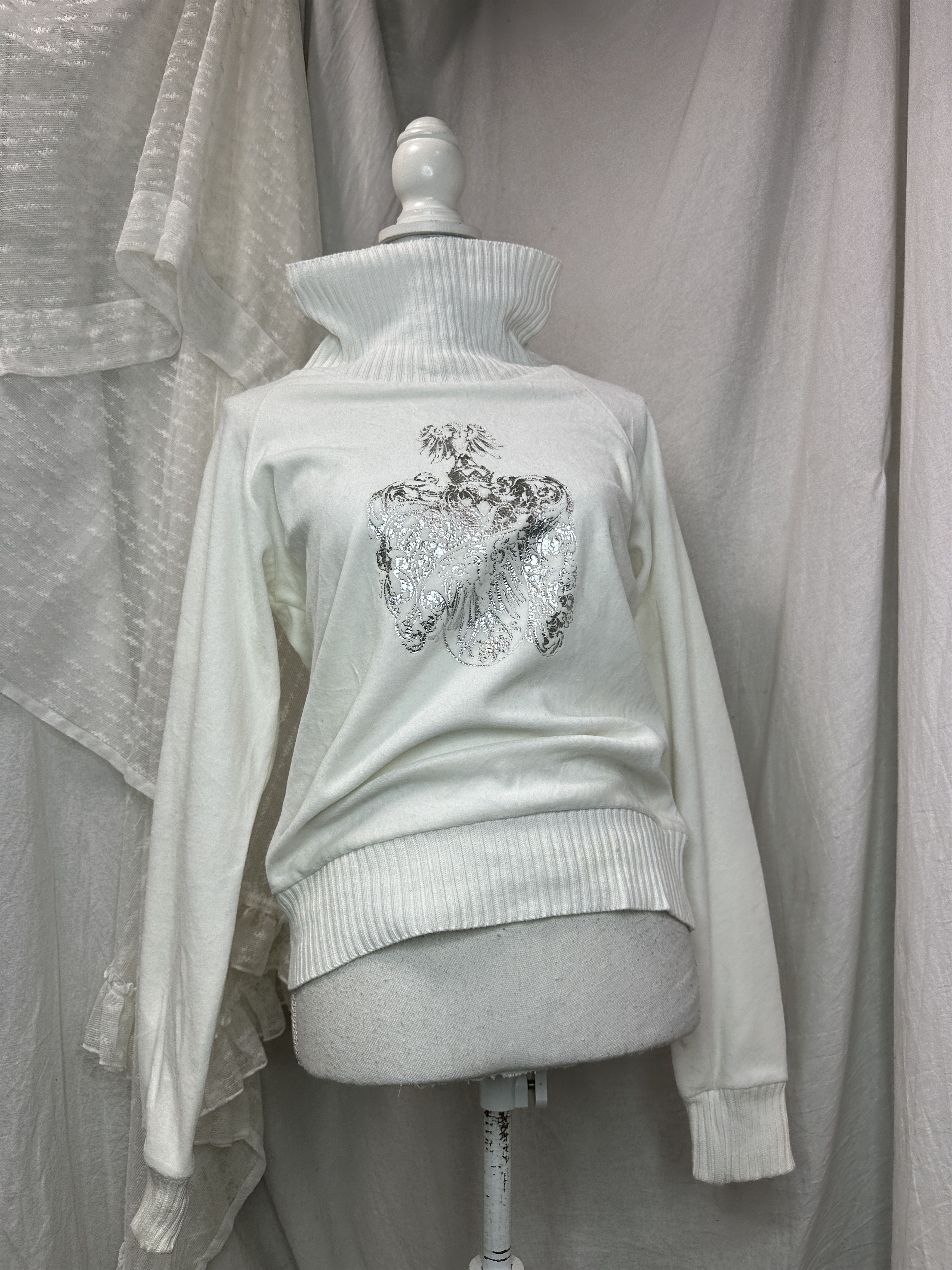 Vintage Vintage Velvet Printed Turtleneck Sweater Y2K Size L / US 10 / IT 46 - 1 Thumbnail