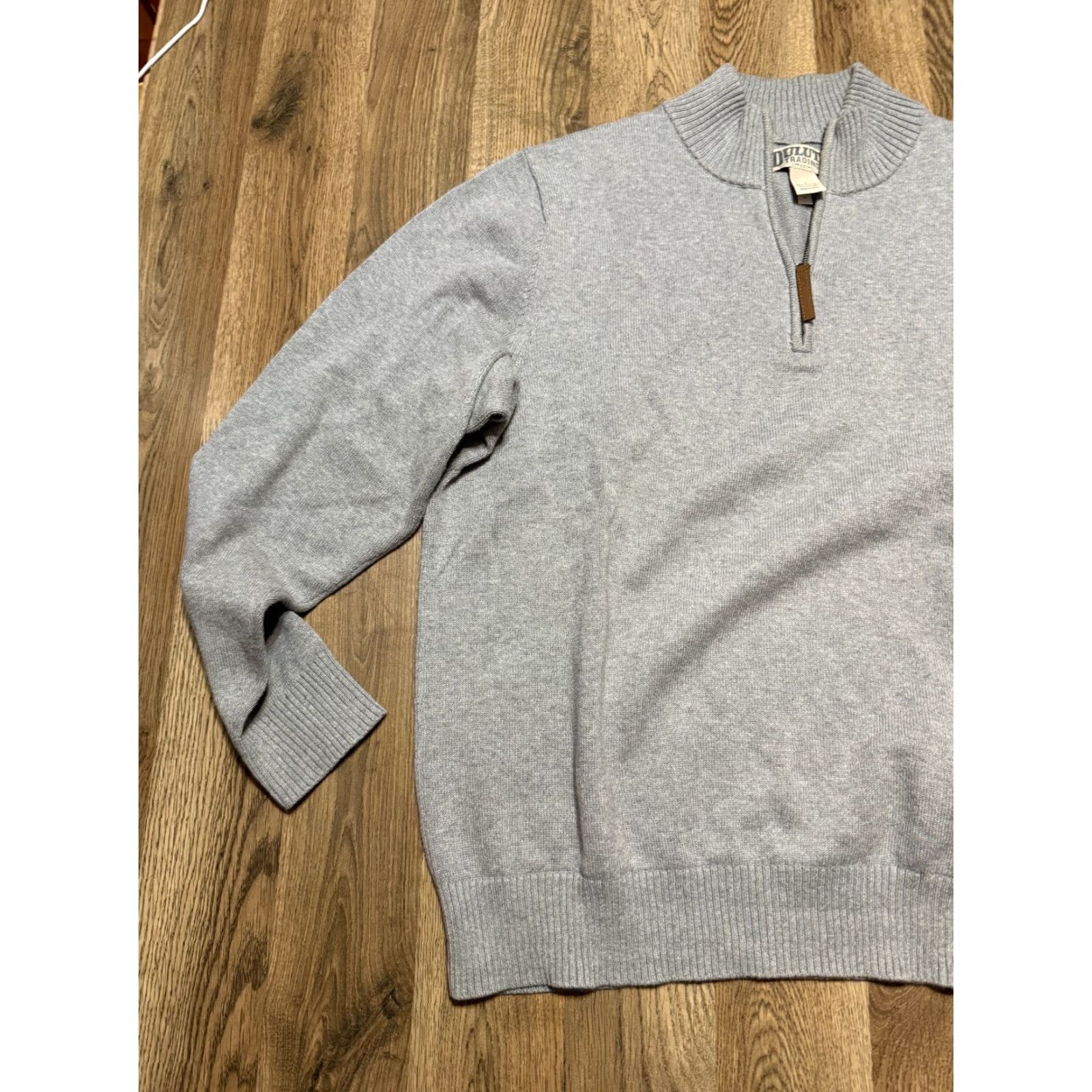 Vintage Duluth Sweater Men's Large Gray Pullover 1/4 Zipper Knit Long Sleeve Mock Neck Casual Vintage No Size US L / EU 52-54 / 3 - 3 Thumbnail