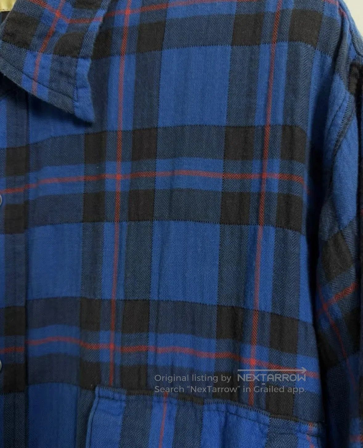 Saint Laurent Paris Saint Laurent Klein Blue Flannel Shirt with Fringes. Size US L / EU 52-54 / 3 - 5 Thumbnail