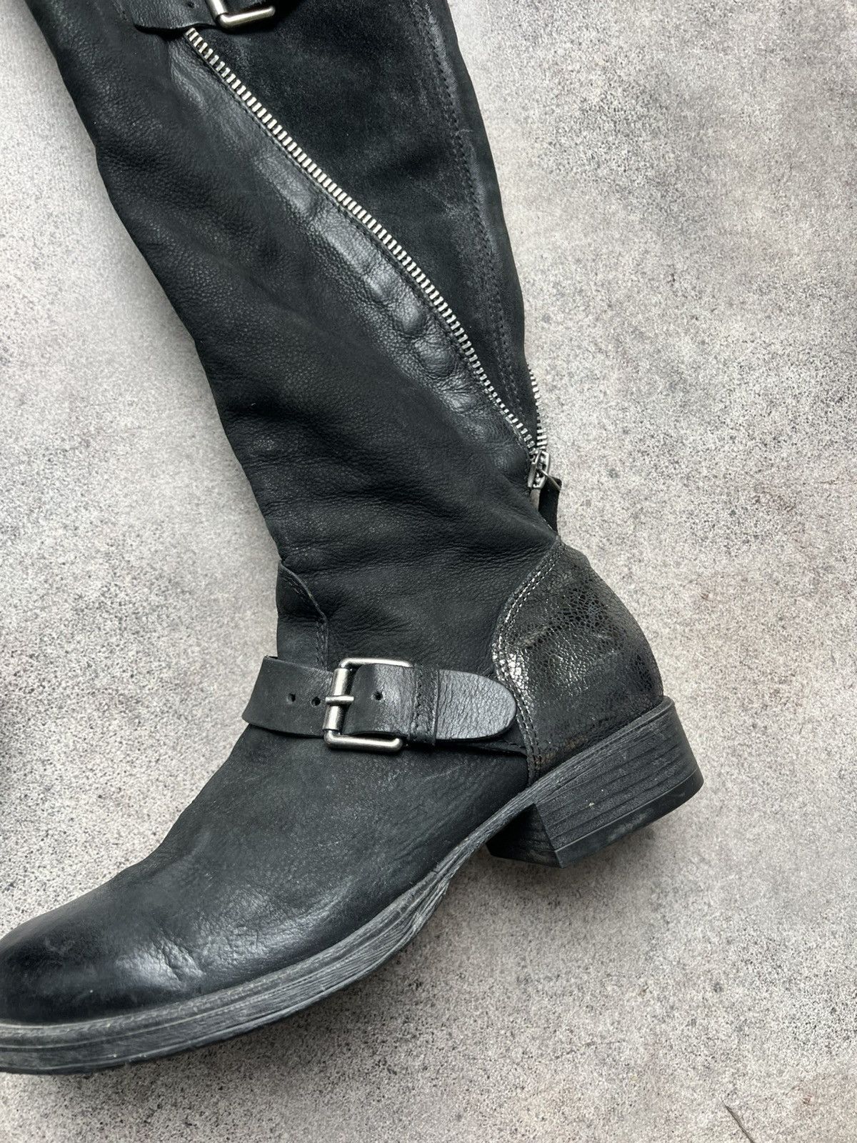 A.S.98 Vintage italian double zip platform leather boots Size US 10 / IT 40 - 4 Thumbnail