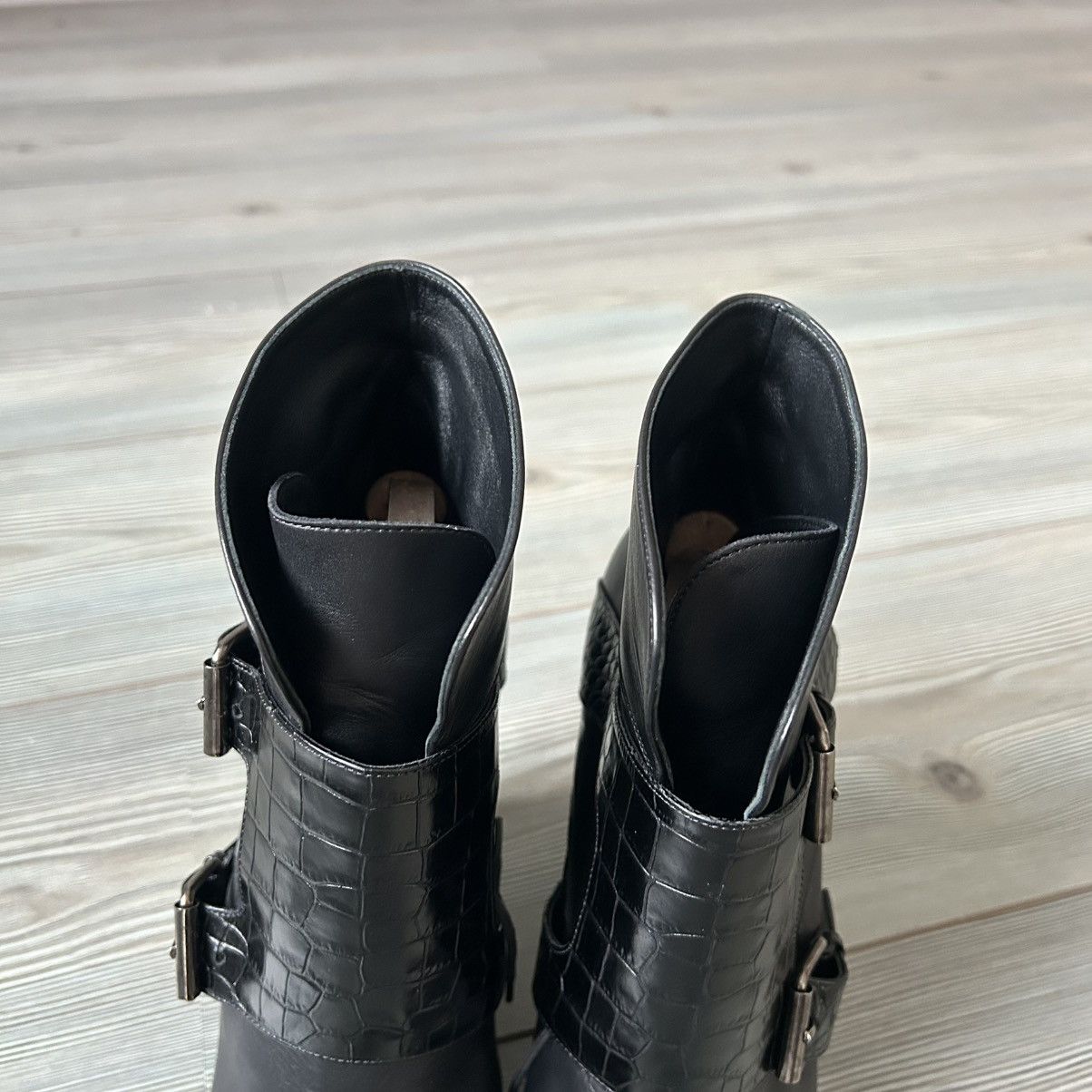 Sacai Sacai Black Buckle Leather Wedge Boots Size US 11 / IT 41 - 15 Thumbnail