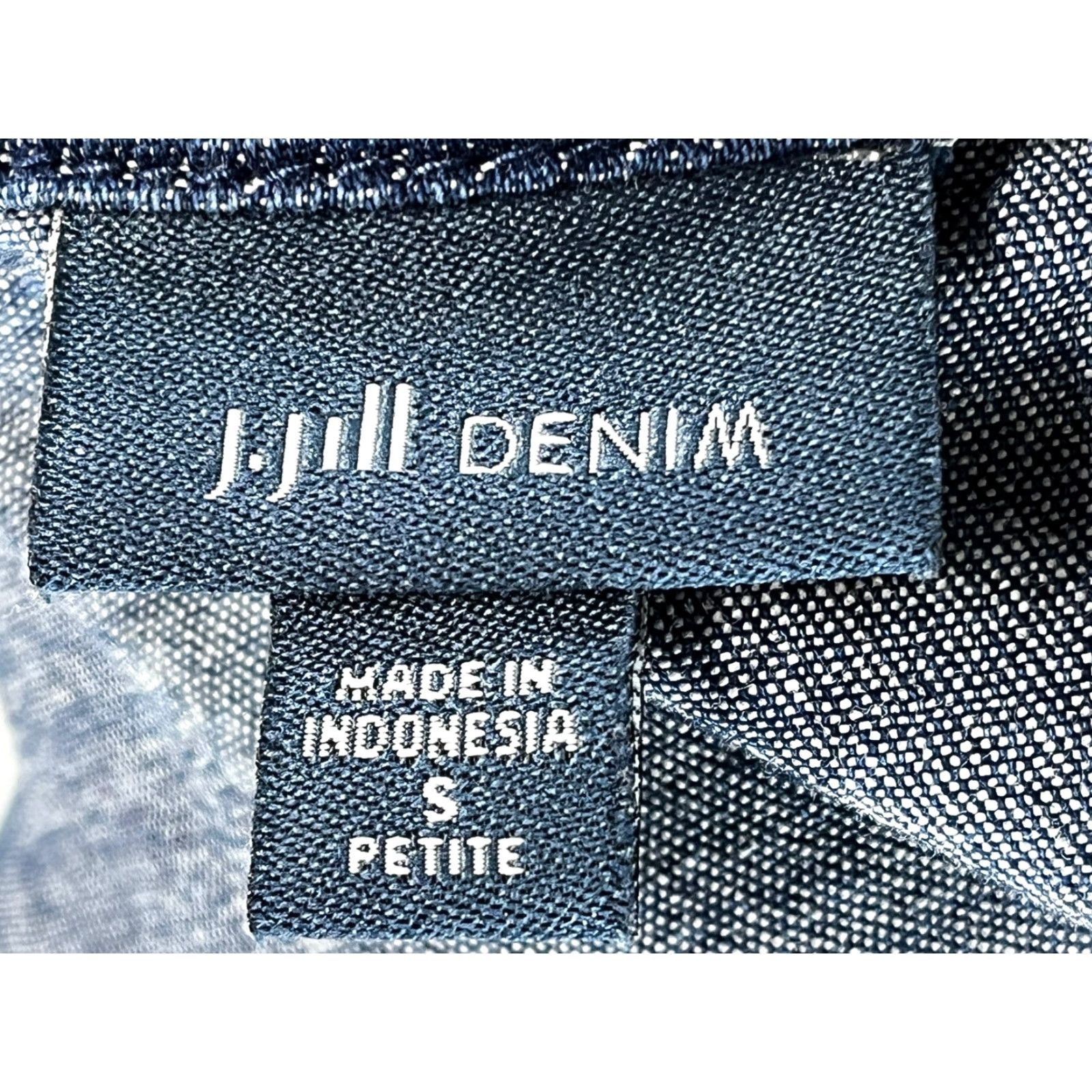 J. Jill J. Jill Denim Dress Small Petite VGUC RAW Hem Lace Up Front 3/4 Sleeves Stretch Color Blue? (Note: Questionable) Size S / US 4 / IT 40 - 6 Thumbnail