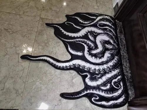 Designer × Vintage Gothic Octopus tentacles Carpet Size ONE SIZE - 3 Thumbnail