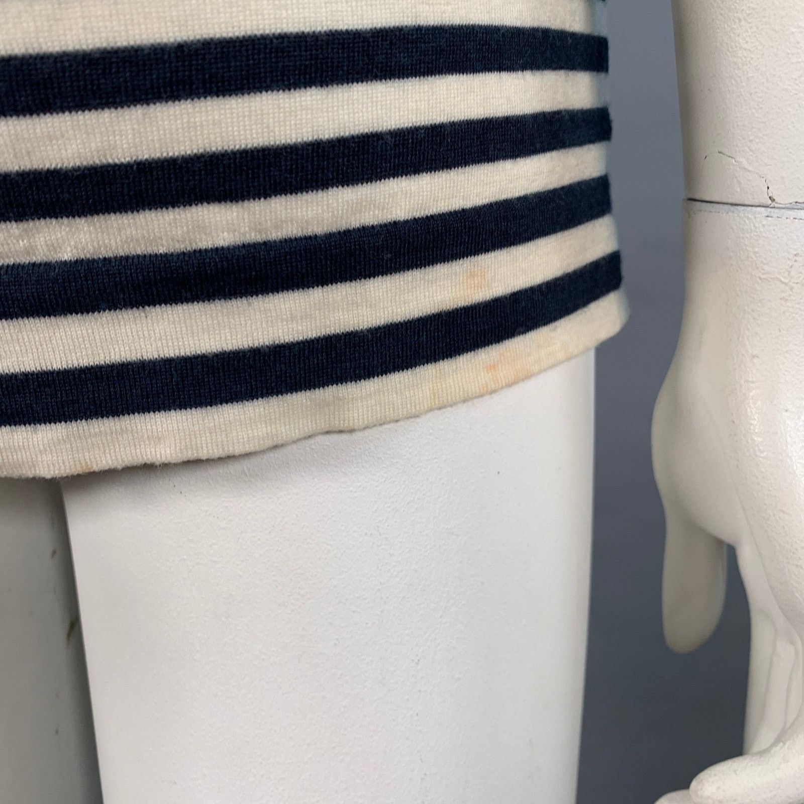 Akris White Multi Color Wool Stripe Color Block Crew Neck T-Shirt Size XL / US 12-14 / IT 48-50 - 4 Thumbnail